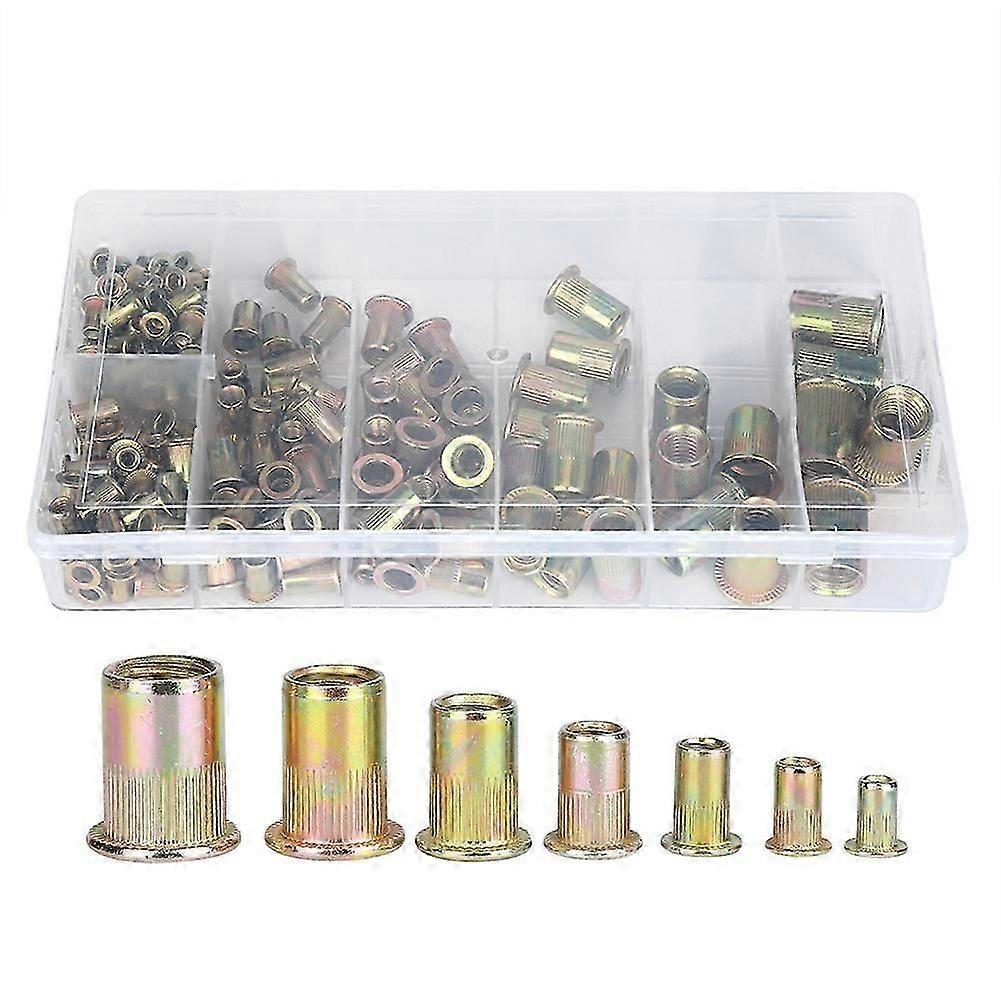 165PCs Rivet Nuts Set Hardware Fastener Hand Tools Knurled Industrial Accessory Copper Alloy