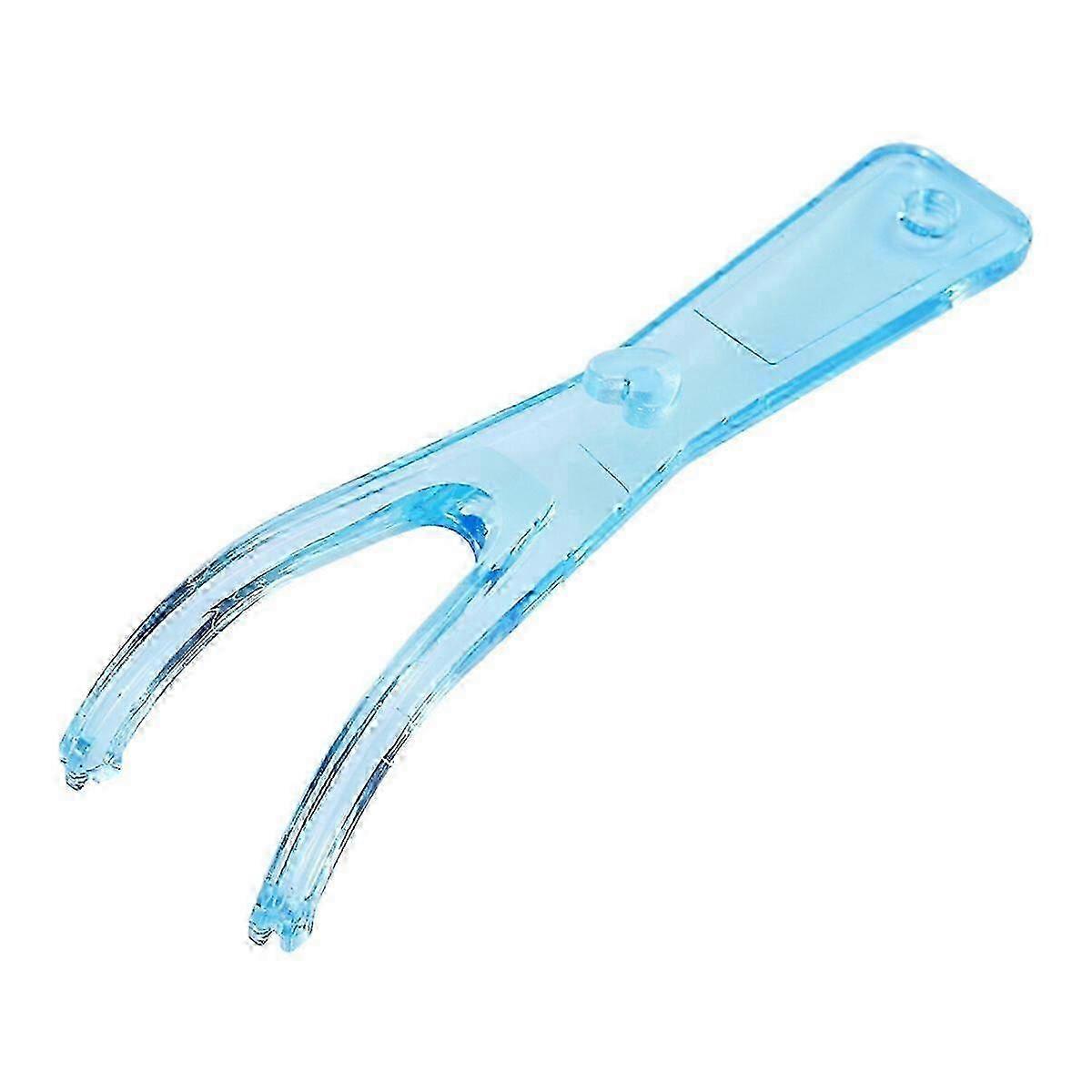 1pc Replaceable Dental Floss Holder Dental Flosser Built-in Spool Flat Wire Dental Floss Replacement Rack (Blue)