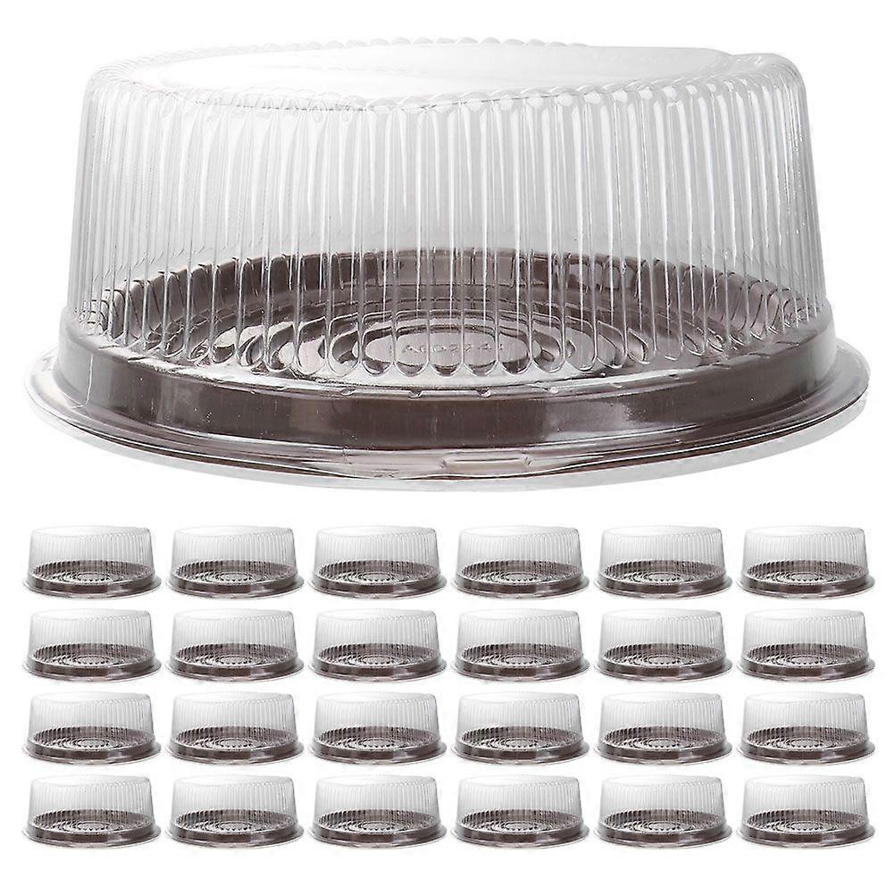 25 pcs Plastic Cake Container with Clear Lids Round Cake Carrier Boxes Cake Containers