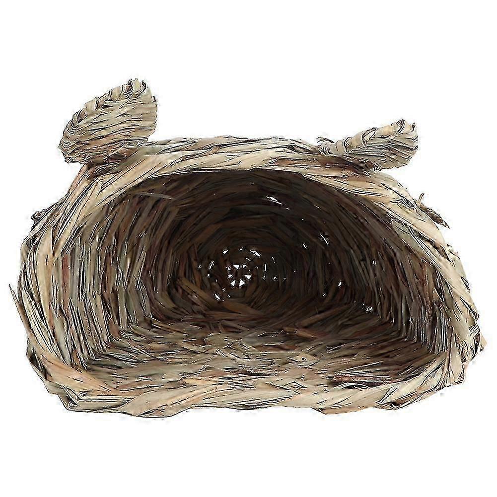 Straw Braid Rabbit Head Shaped Warm House Nest for Chinchilla Hamster Hedgehog2025