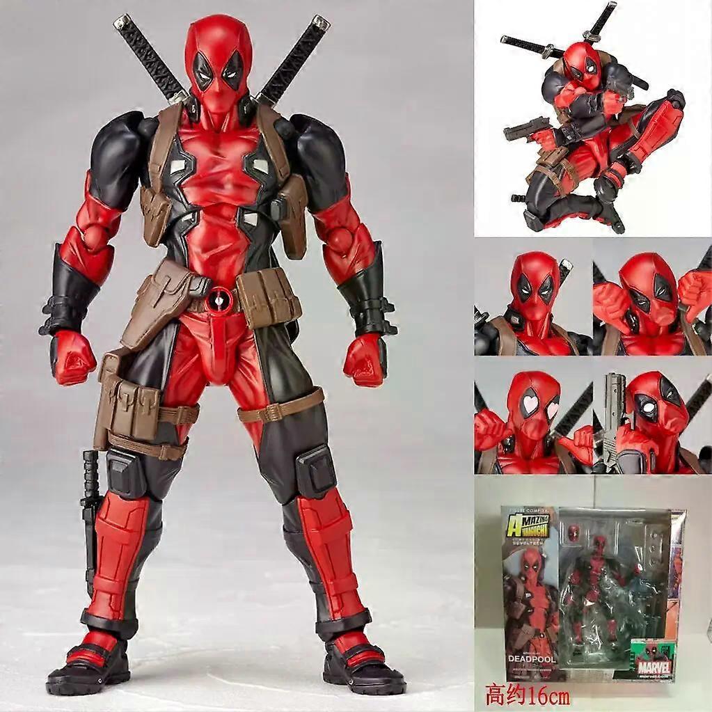 Bandai Super Hero Amazing Yamaguchi Deadpool Action Figure Toys Dead Pool Movable Statues Model Doll Collectible Ornaments Toy