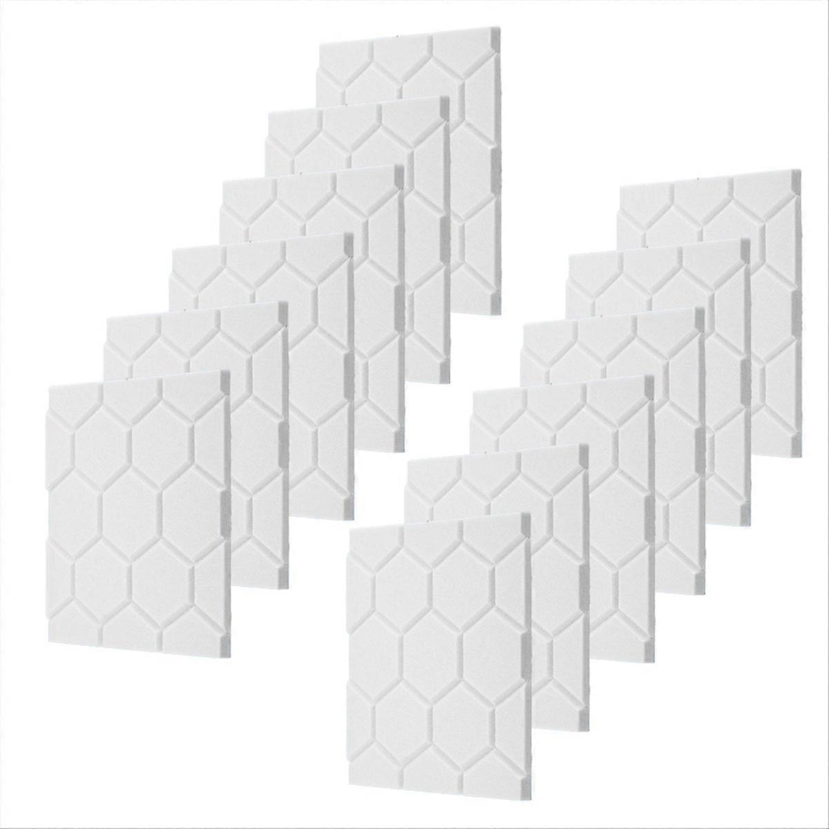 Acoustic Panels Soundproof Wall Panels Self Adhesive 12 Pack White