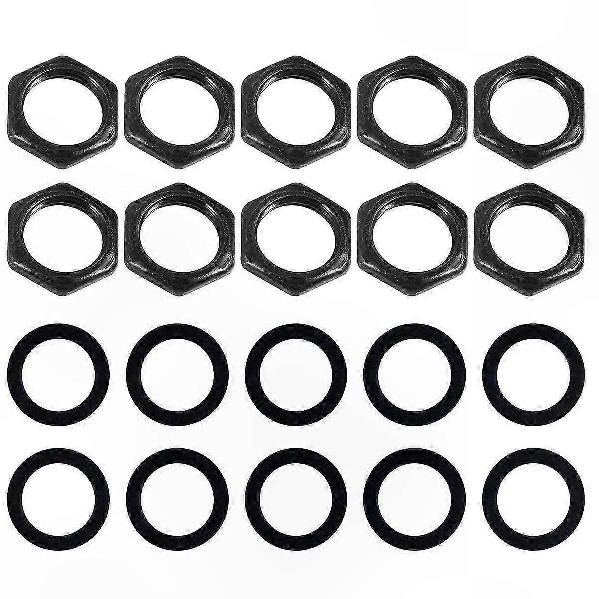 20-Pack Guitar Potentiometer Nuts and Washers (10 Nuts + 10 Washers) for M9 Models