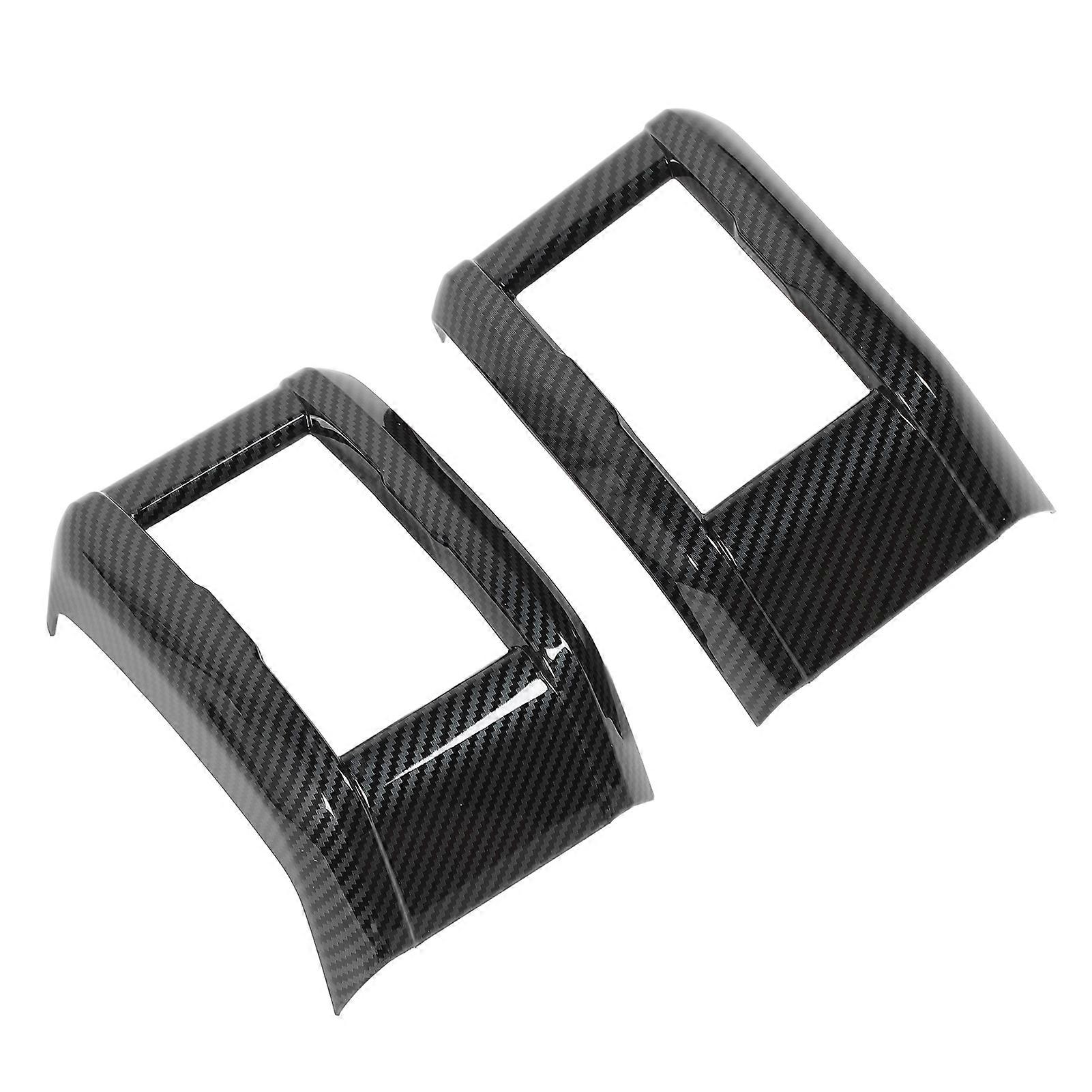1 Pair Front AC Vent Outlet Frame Cover Carbon Fiber Style Dashboard Side Air Vent Outlet Cover Trim for Triton L200 2023 to 2024 