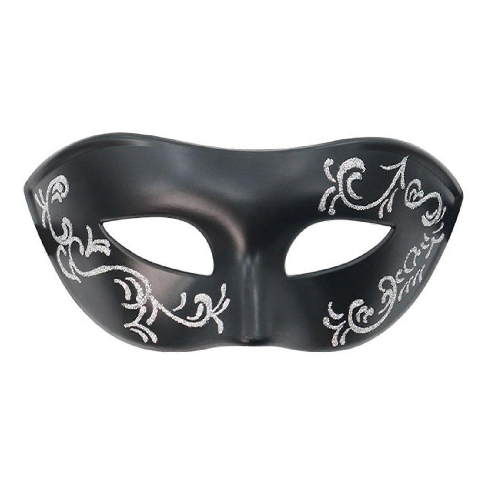 Venetians Carnivals Half Mask With Flexible Plastic Frame Sweat Resistant surfaces Ideal For Long Event Performances  Silver