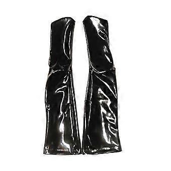 Women's Faux Latex Thigh High Leg Covers Wet Look Stockings Over Knee Long Leg Sleeves with Zipper for Lingerie Tights  XL
