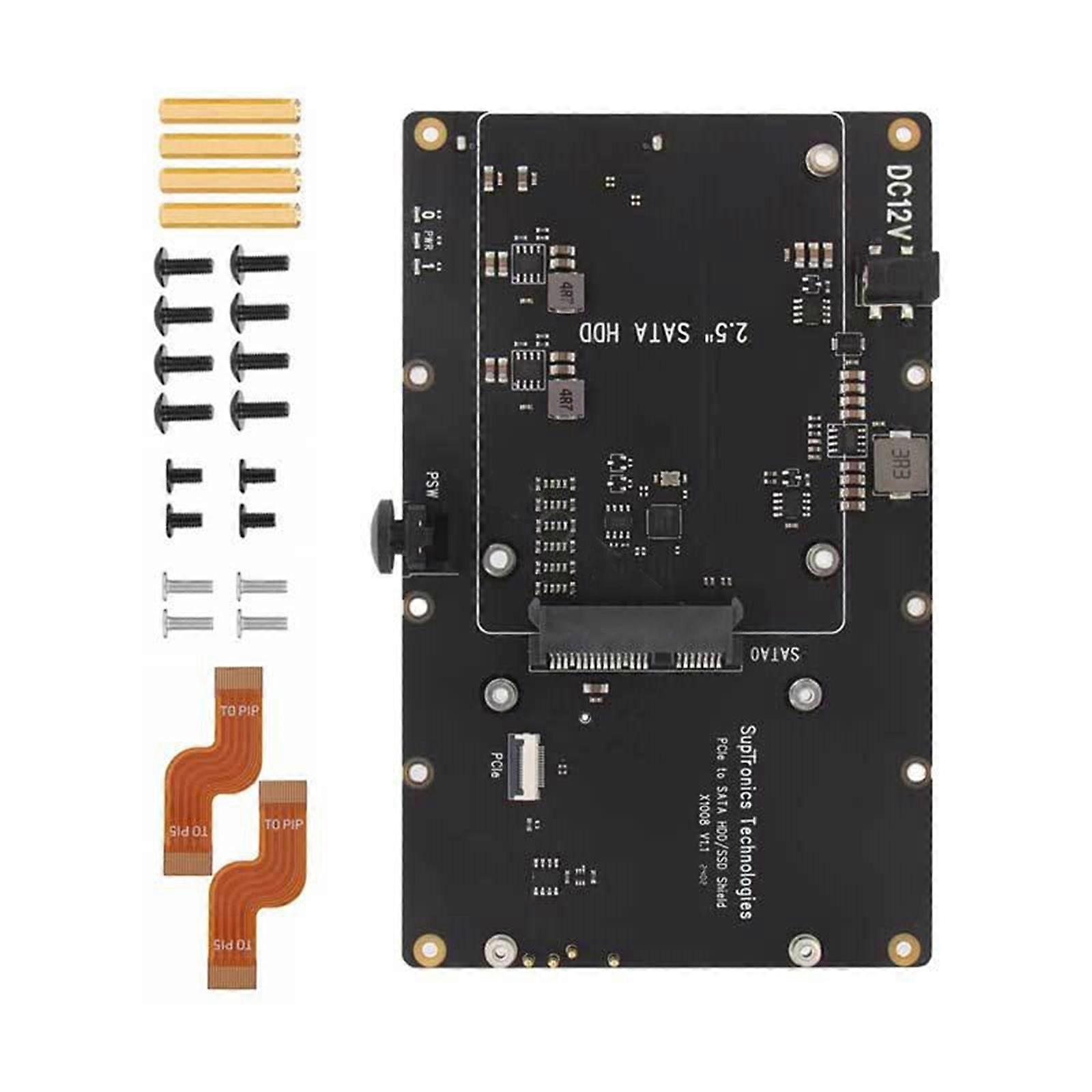 X1008 PCIe PCIe to Conversion Storage Expansion for RPi 5 Board with Double Drive Compatibility Multicolor