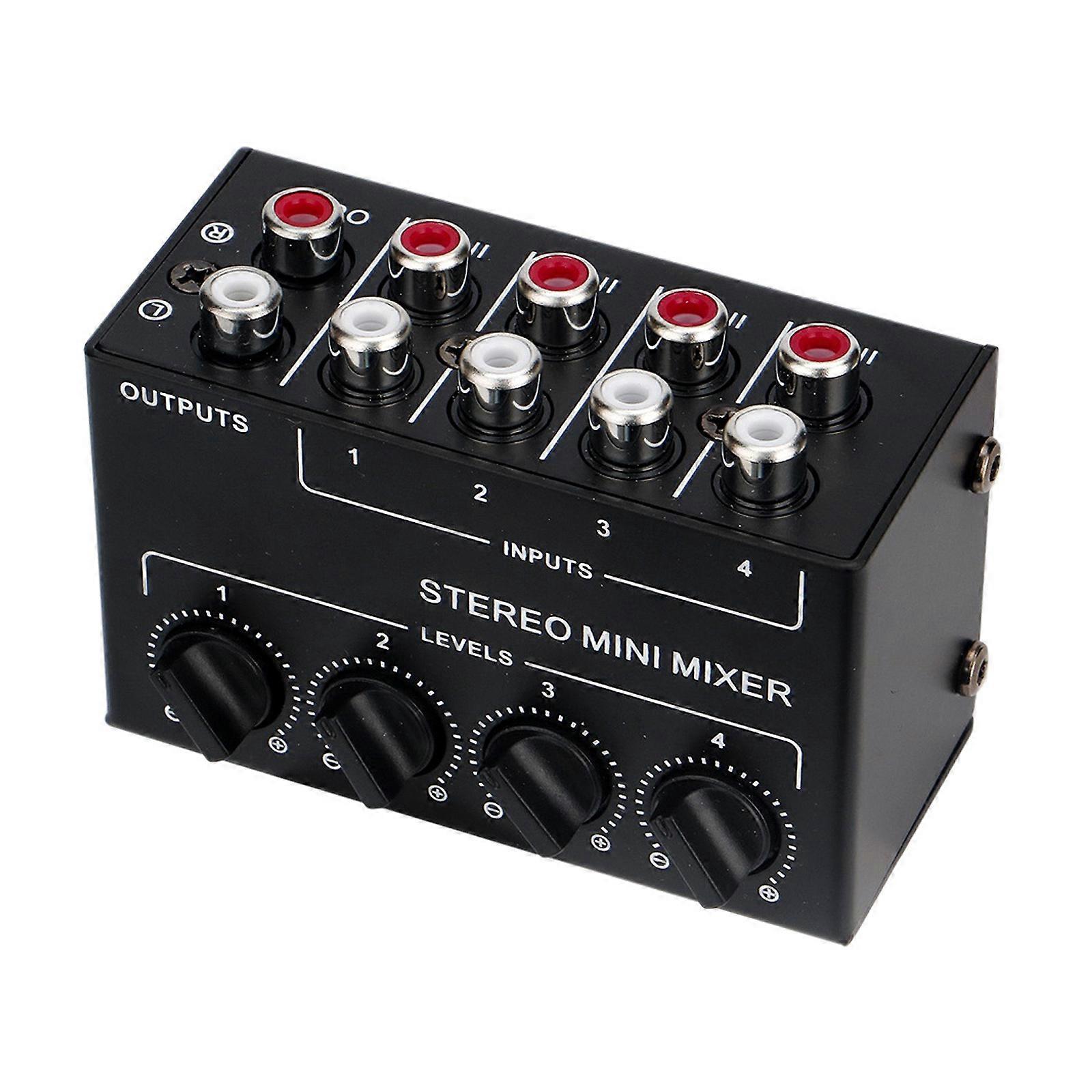 No Power Needed 4 Channel Passive Stereo Mixers for Sound Integration in Small Productions and Personals Use Multicolor