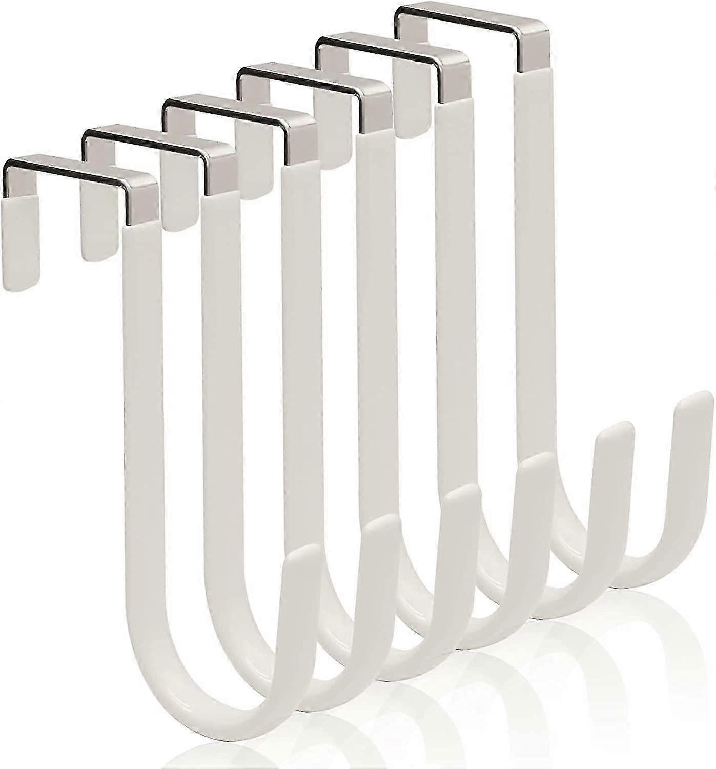6 Pack Over The Door Hooks, Over The Door Hangers Hooks, Soft Rubber Surface Edition 1107
