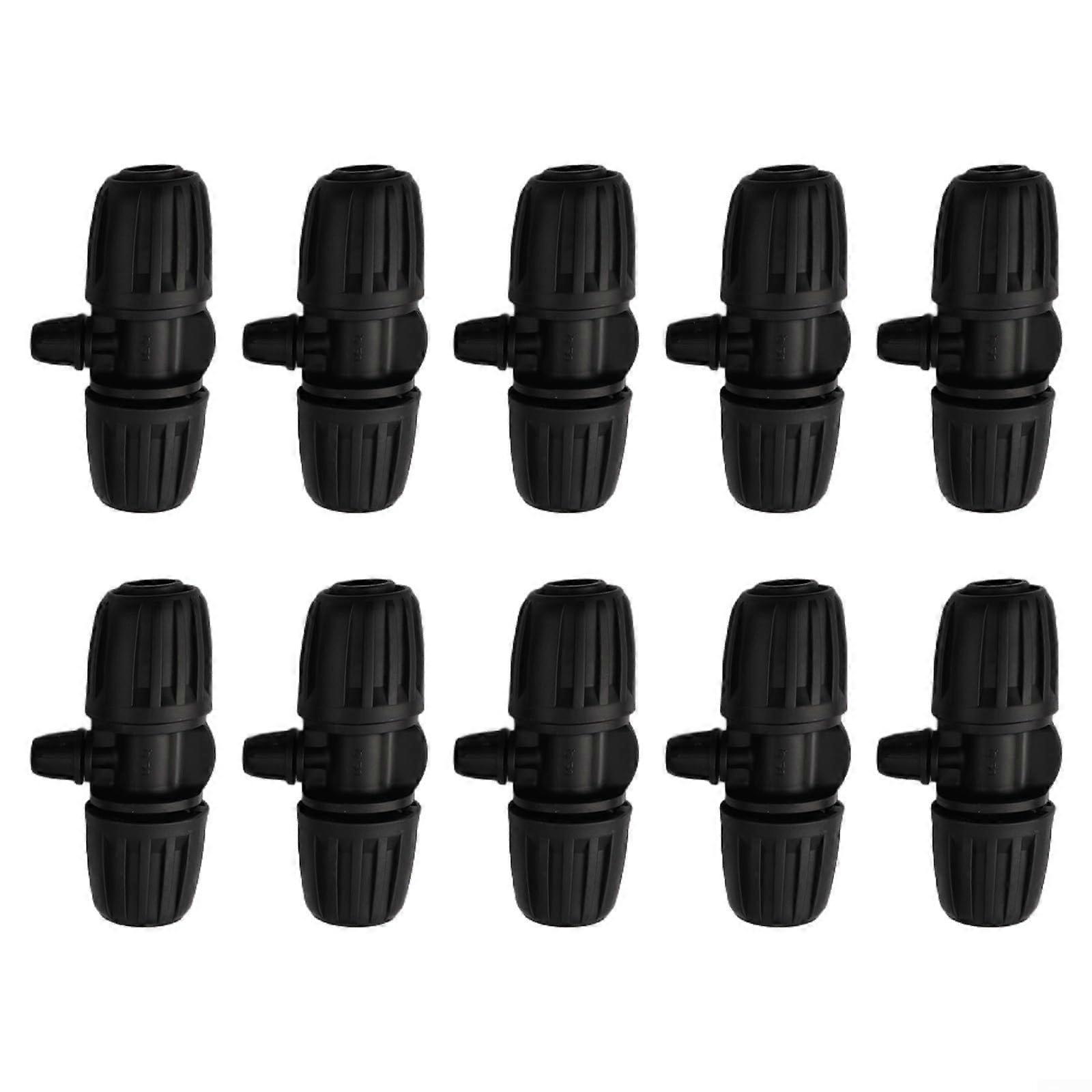 Water Pipe Tee Joint Connectors 10Piece Set For Garden Irrigation Compatible With 4/7 Hoses