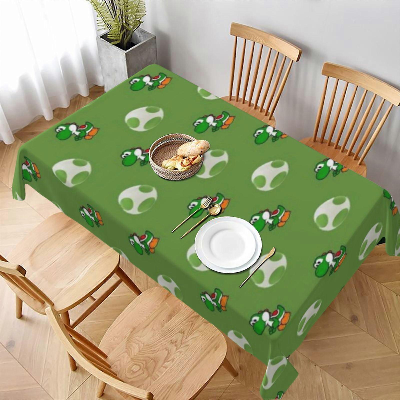 Mario Rectangular Tablecloth Water Resistance Antiwrinkle Spillproof Soft Fabric Table Cloth 60"X90"