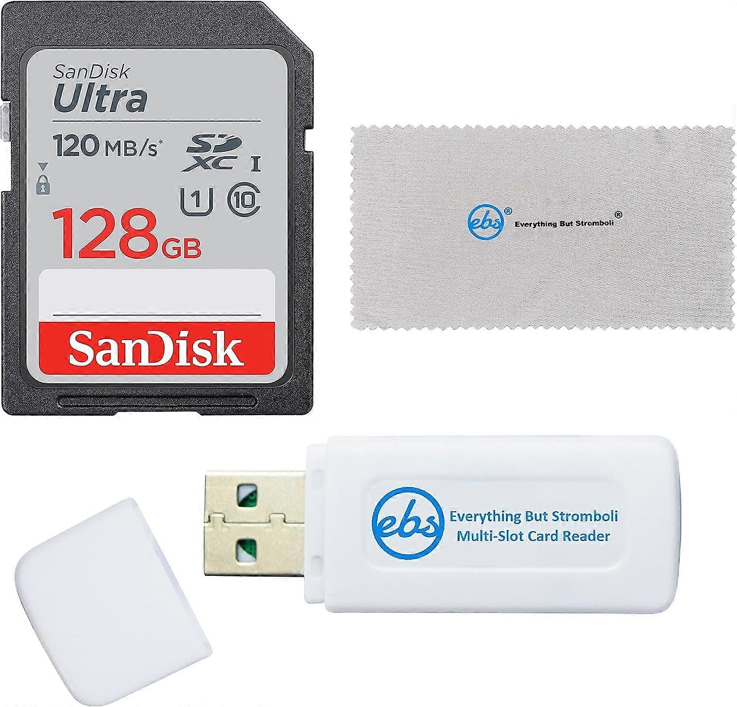 128GB SD Ultra Memory Works with compatible with Panasonic Lumix Digital Cameras (SDSDUN4-128G-GN6IN) Bundle with (1)