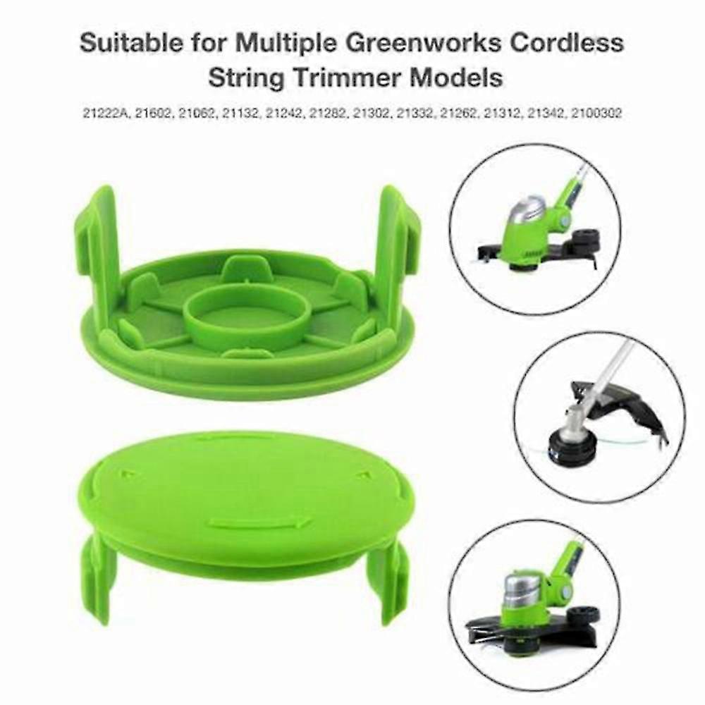 2pcs καπάκι καρουλιού κουρευτική μηχανή αντικαταστήστε για 3411546a-6 πράσινα έργα .065 εξάρτημα εργαλείων abs εξαρτημάτων κοπτήρα γρασιδιού