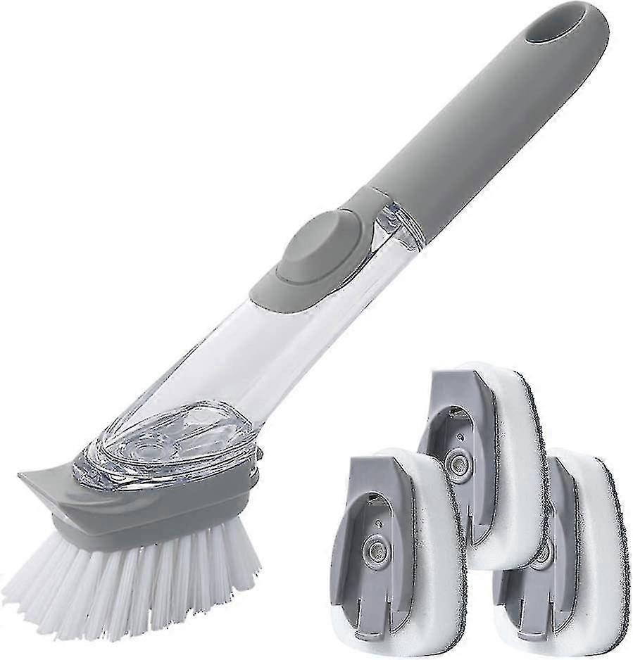 3 Σε 1 βούρτσα πλυσίματος πιάτων με διανομέα απορρυπαντικών, βούρτσα πλυσίματος πιάτων