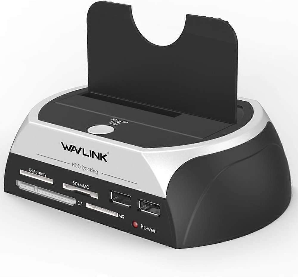 USB 2.0 to SATA External Hard Drive Docking Station with 2 USB 2.0 HUB and TF & SD &MS for 2.5 inch/3.5