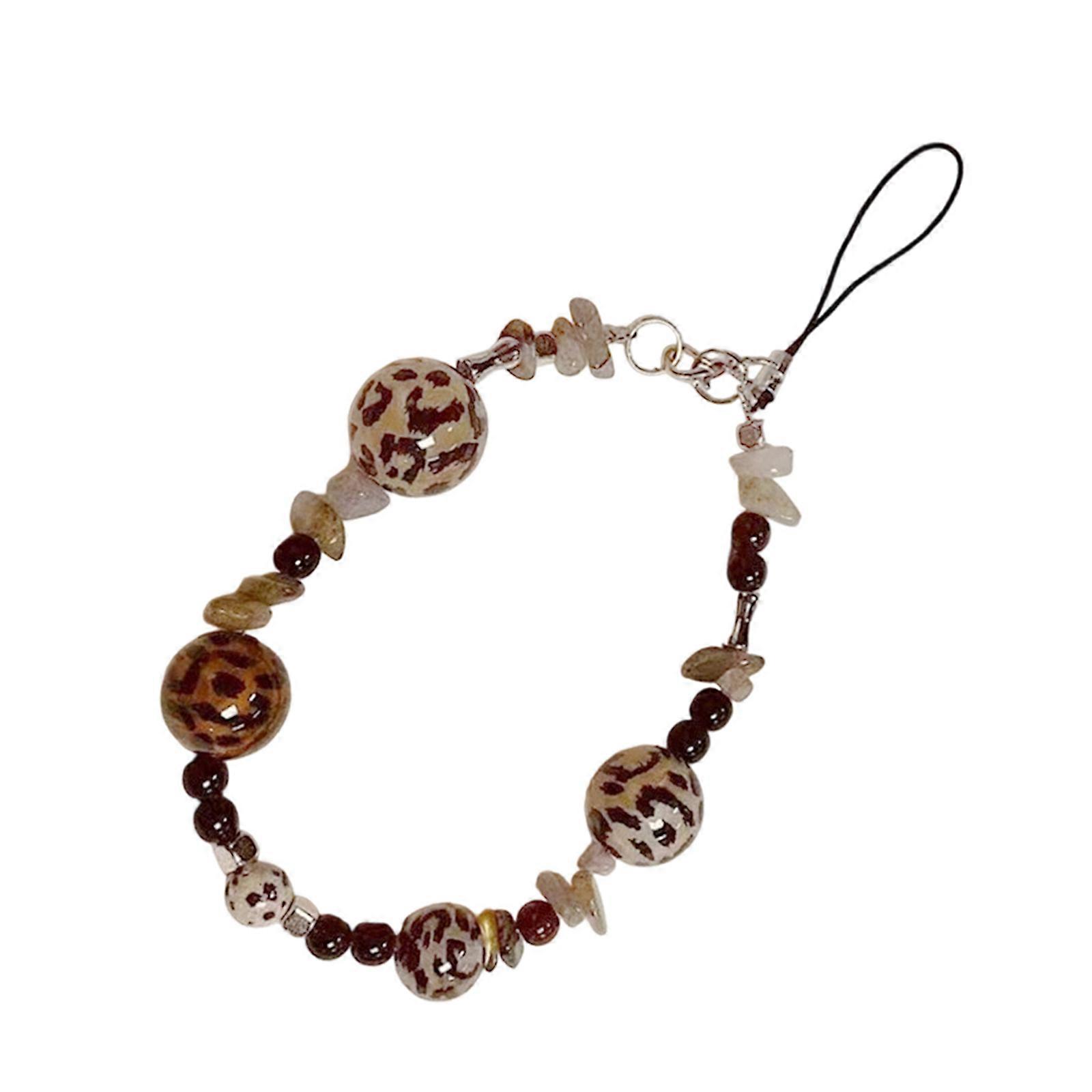 Leopard Print Beaded Lanyard Keychain Multiple Use Accessory For Daily Outings And Trendy Looks  leopard print