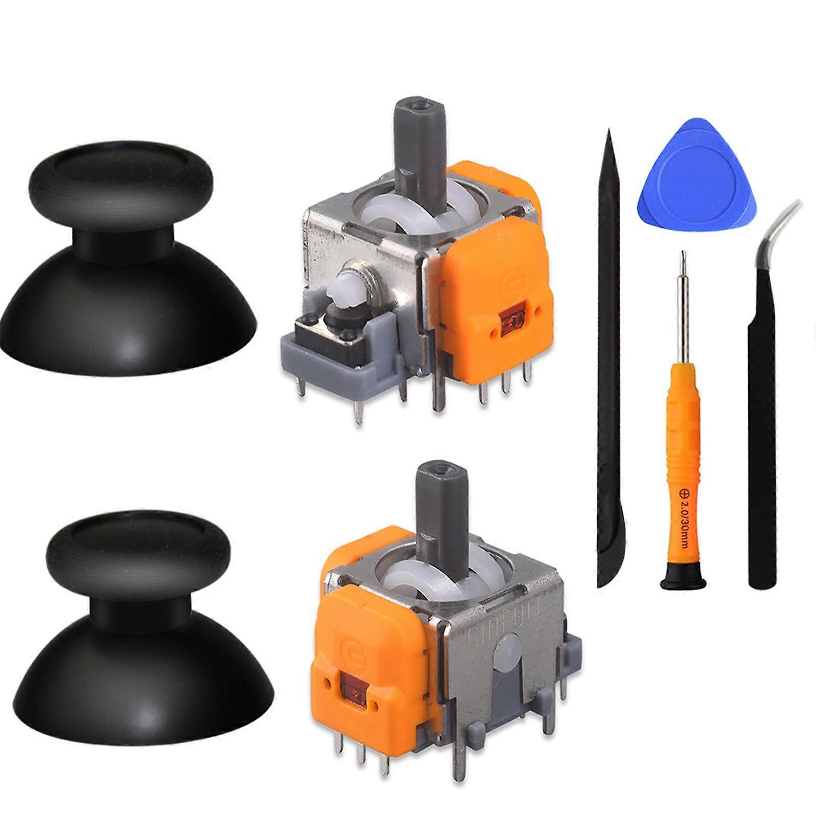Full Repair Tool Kit with 3D Analog Joysticks Hall Effect Analog Stick for P5 3rd Controller Mushroom Head Rocker Cover Multicolor