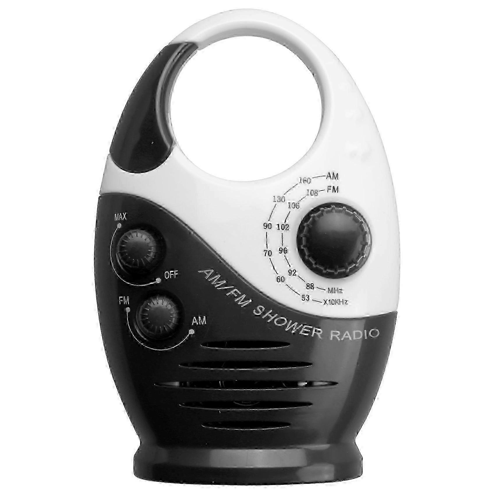 New & Improved: Waterproof AM/FM Mini Shower Radio with Hanging Feature & Built-in Speaker for Music Bliss in the Bathroom
