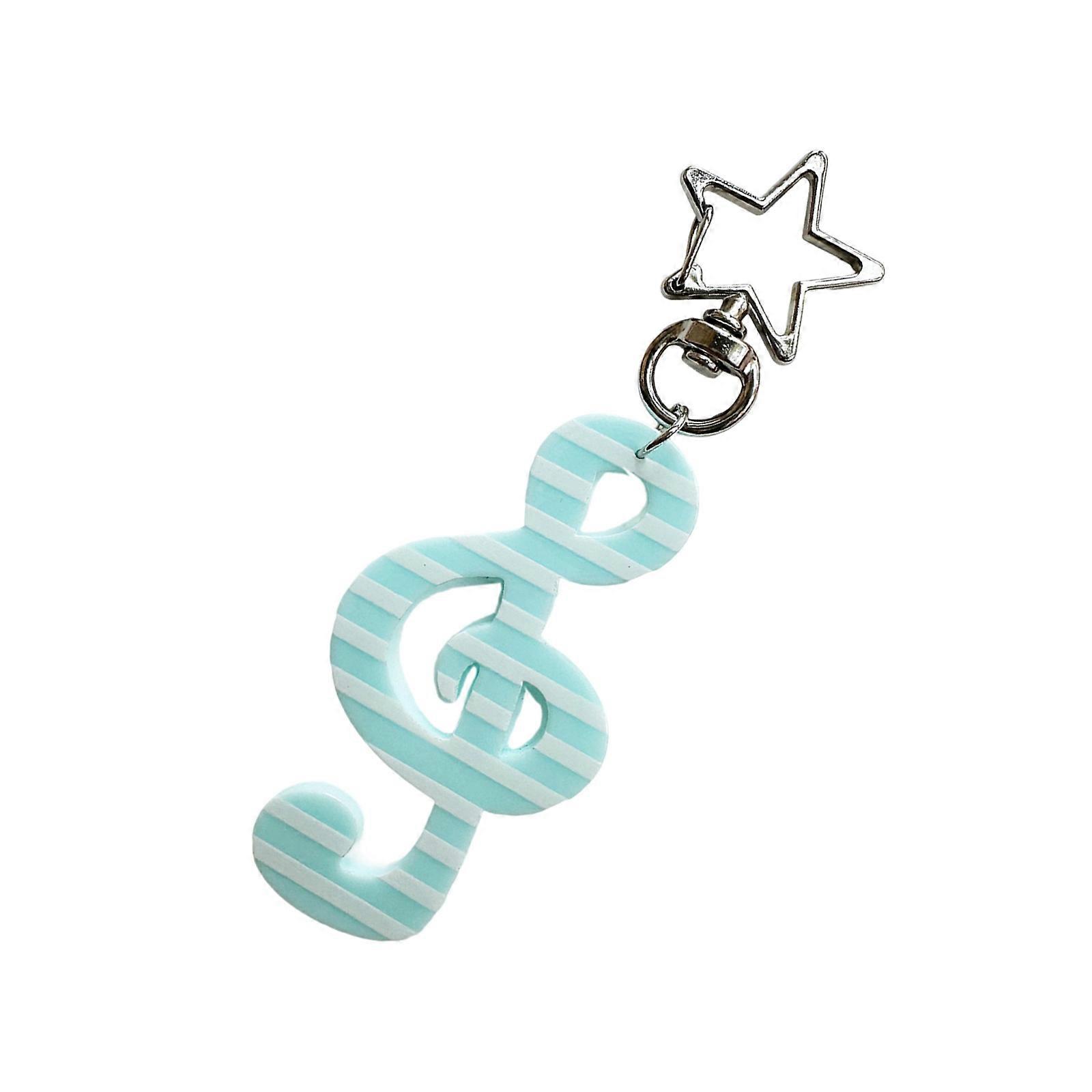Fashionable Keyring With Music Symbol Detailing Multipurpose Functional Accessory For Keys Bags Gift For Friend  White and blue