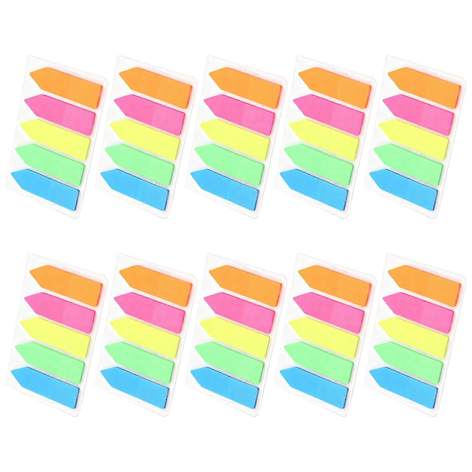 Fluorescent Color Adhesive PET Label Writable Adhesive Page Marker Repositionable File Label for Notebook Planner Multicolor