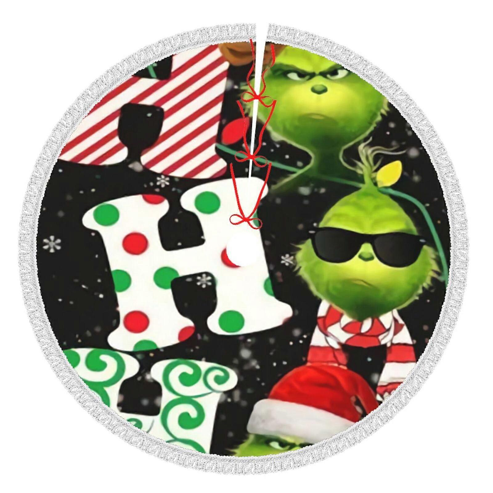 Grin-Ch juletreskjørt 76 cm, vinterferietrematte, juletreskjørt for rustikk julepynt