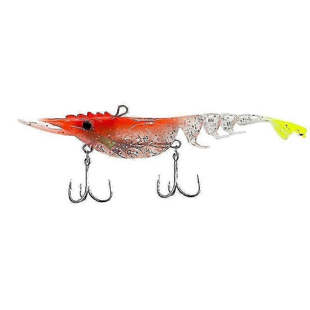 Pre-Rigged Soft Shrimp Fishing Lure with Sharp Hooks for Saltwater and Freshwater