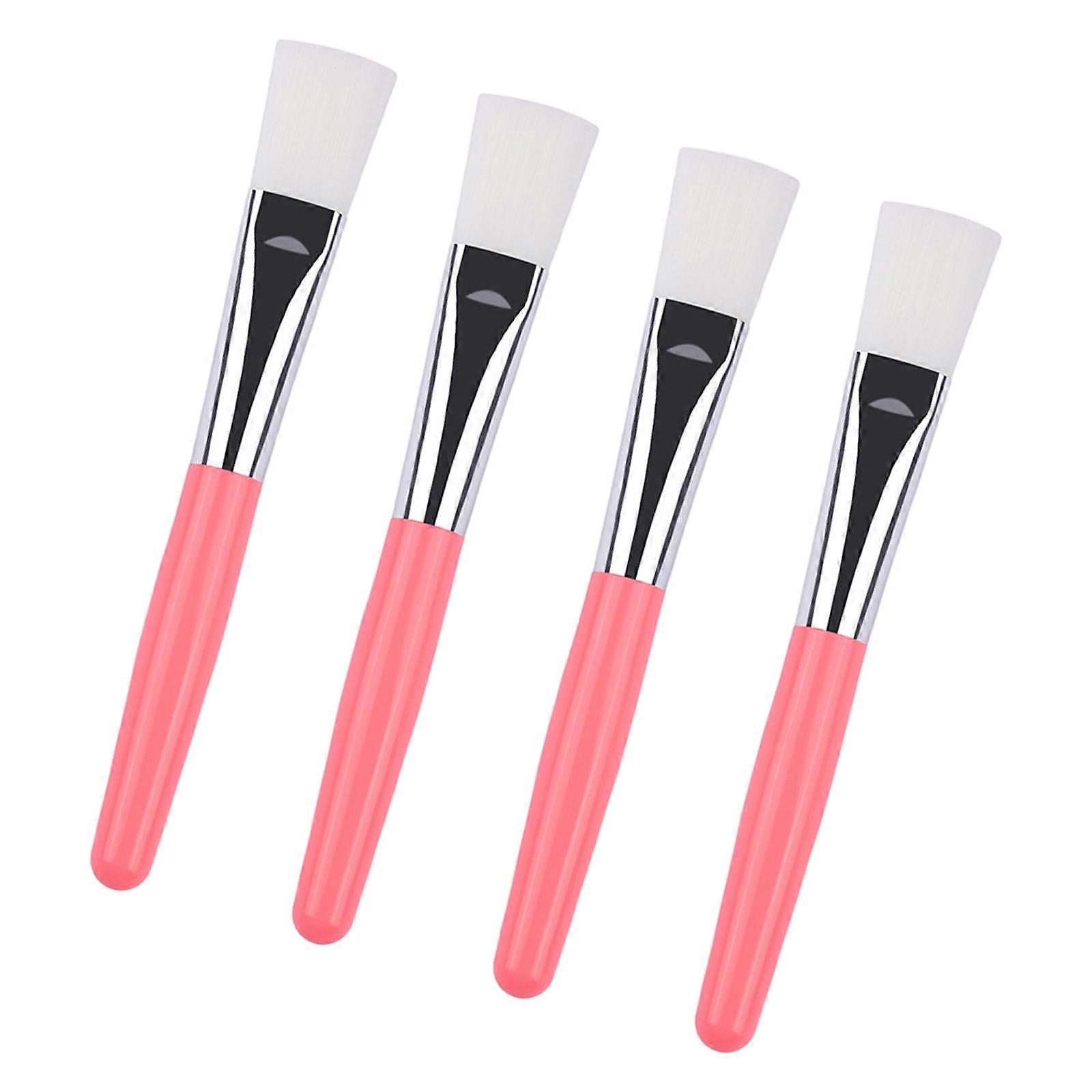Pack of 4 Facials Mask Applicators Brushes Hygienic Synthetic Fiber Bristles for Precise Skincare Hygienic Application Multicolor
