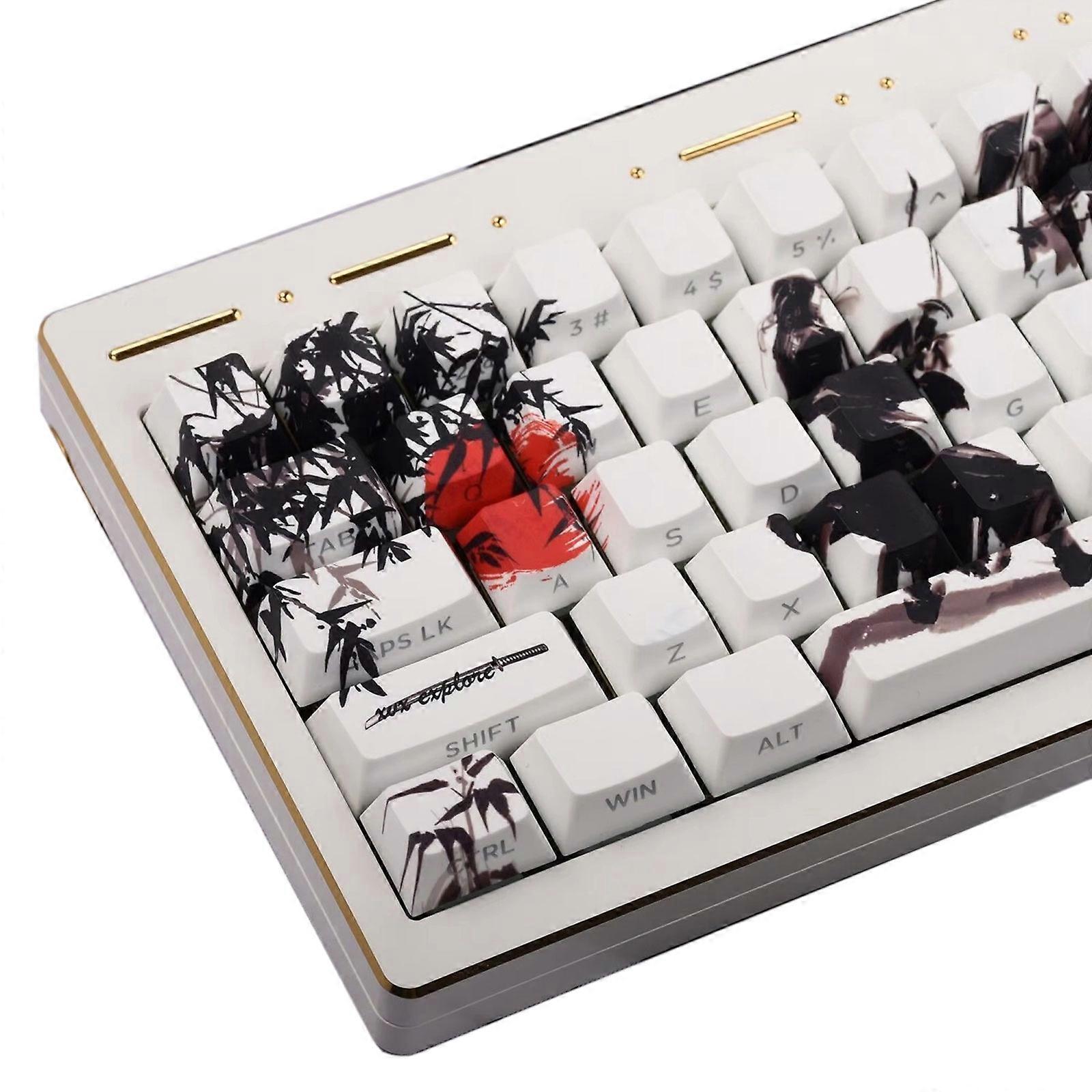 130Key Keycaps Side Print Translucent Offering Excellent Light Transmission For Mechanical Keyboards Keycap Set Multicolor