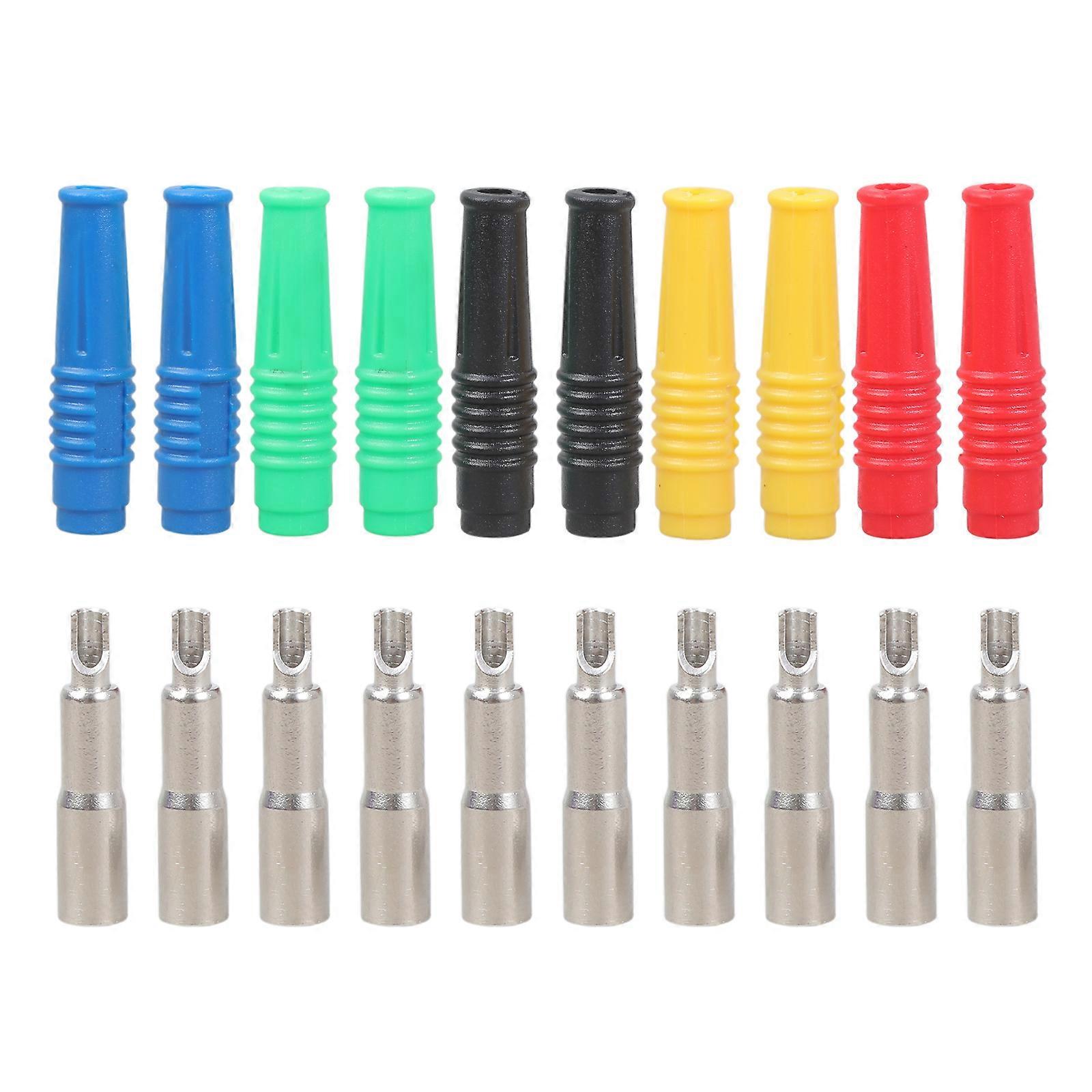 10pcs 4mm Banana Plugs Receptacles Engineering Connectors set designs  for Easy Installation & Use In Harsh environment  Multicolor