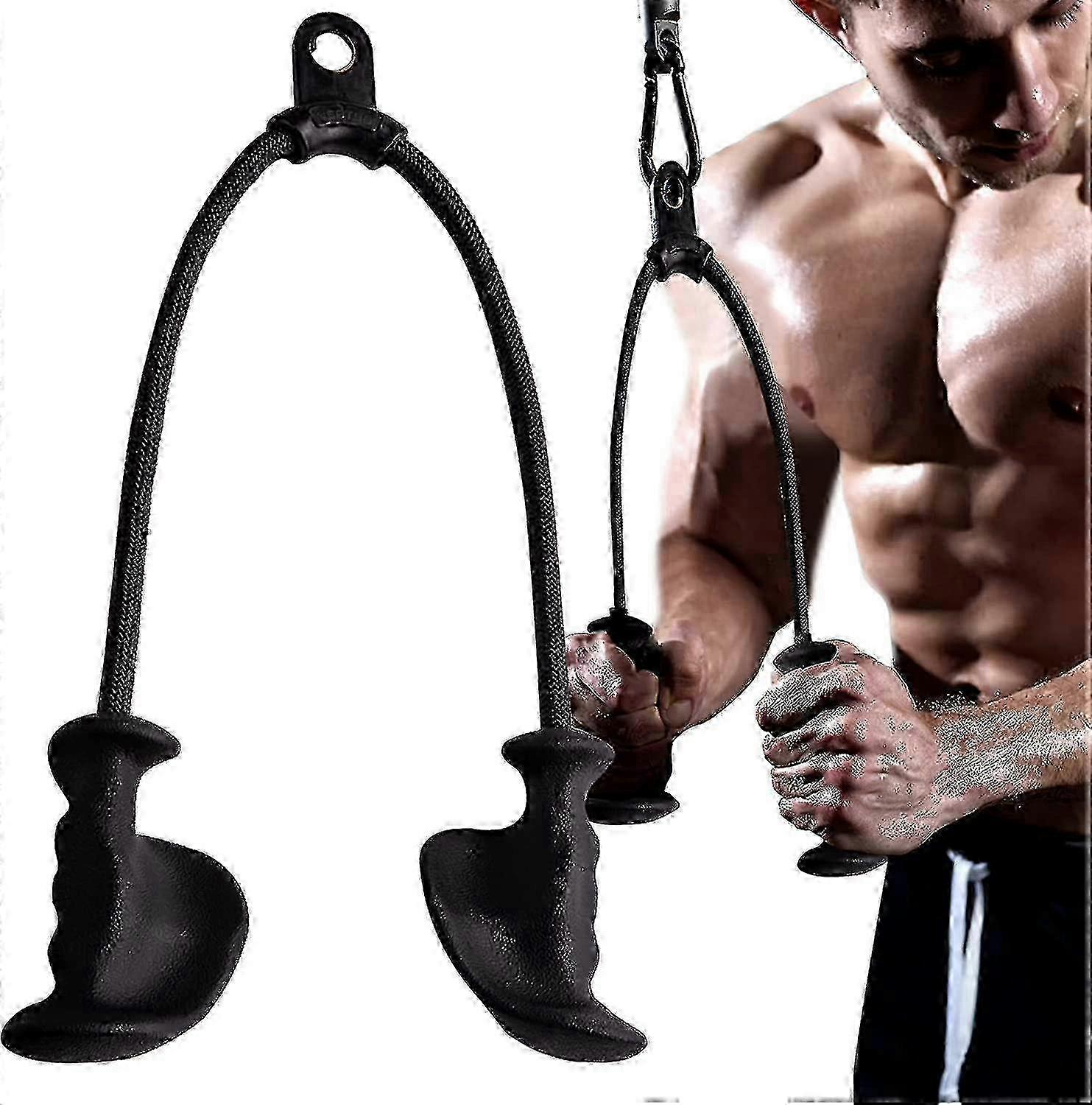 Ergonomic Triceps Rope Pull Down With Anti-slippery Natural Rubber Grip For Activating More Muscle Fibers-gym Rope For Push Downs, Triceps Pull Downs