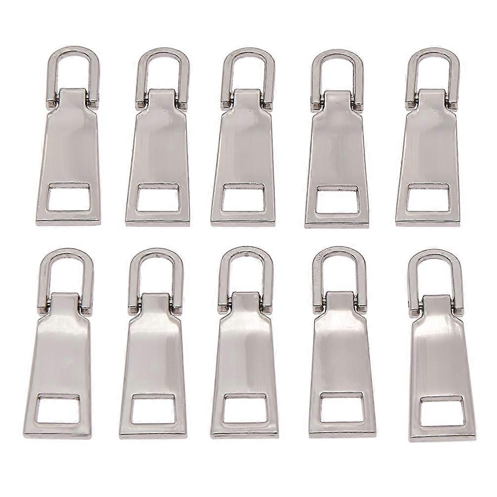 10PCS #5 Double Pull Zipper Sliders Metal Replacement Pull Tabs for Jackets Bags
