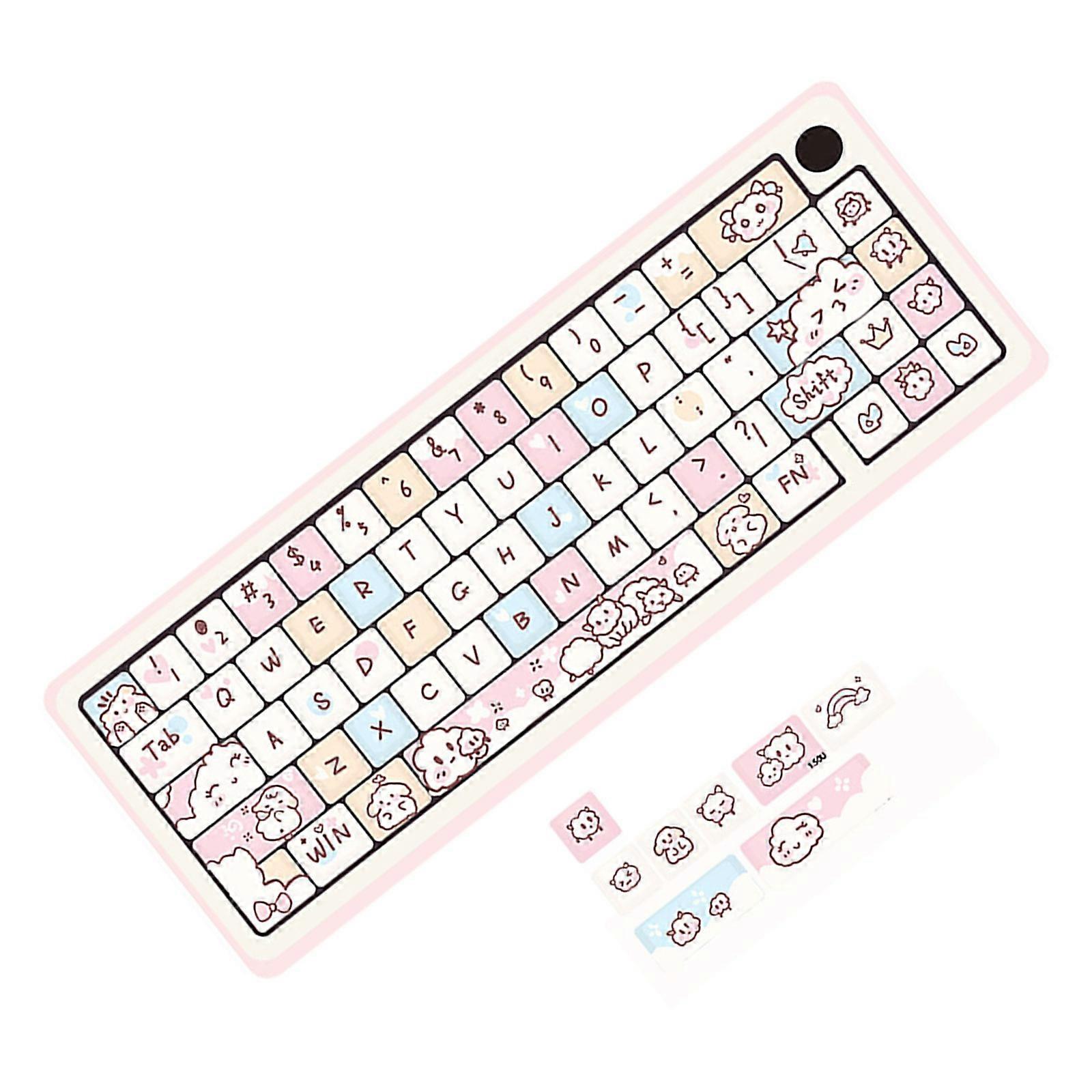 74 Keys/set MDA Profile Cute Animal Theme Keycap for Mechanical Keyboard PBT Dye Subbed Key Caps for CherryMX Switches Multicolor