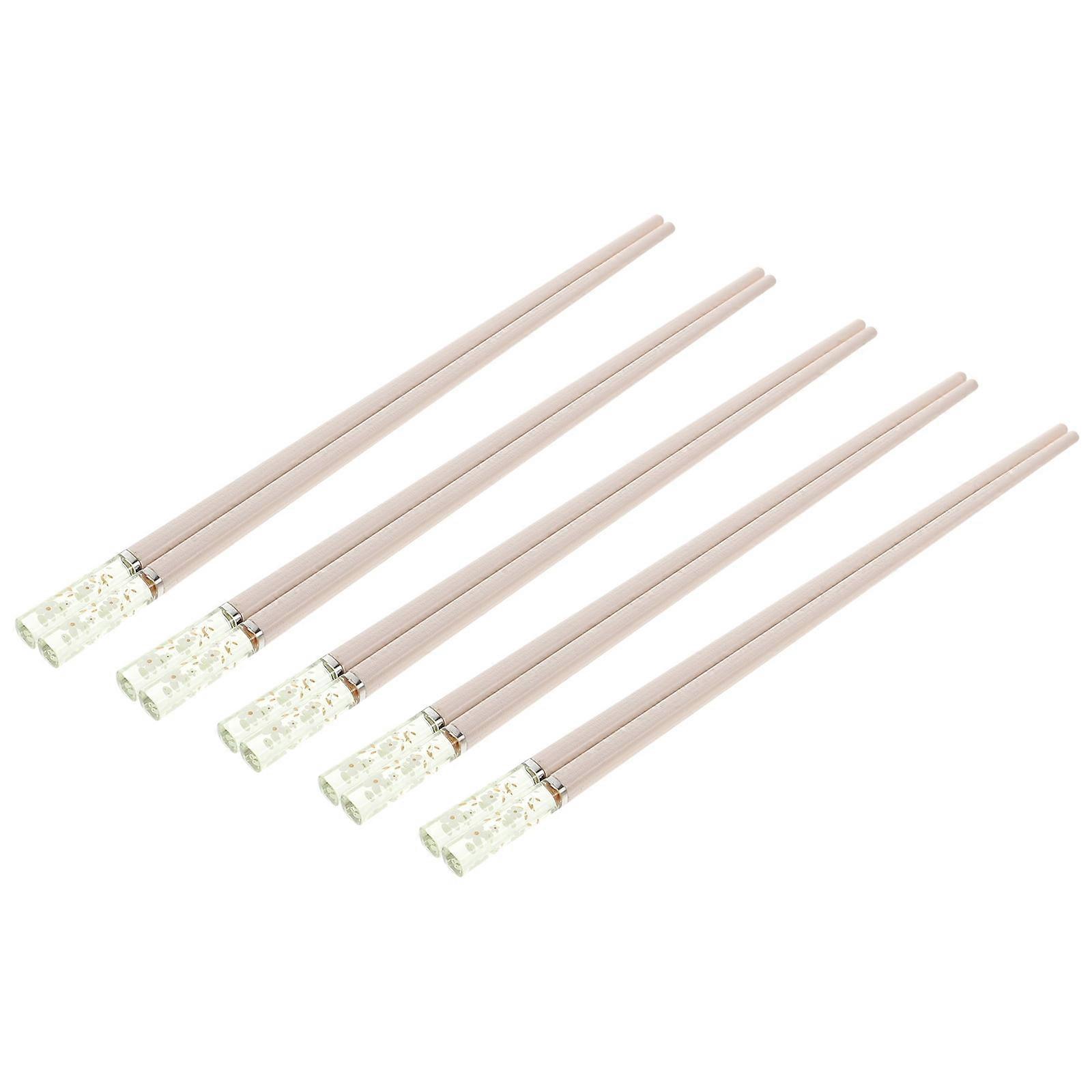 5 Pairs Metal Chopsticks Lightweight Chopstick Non- Chop Sticks Metal Chop Utensils for Home