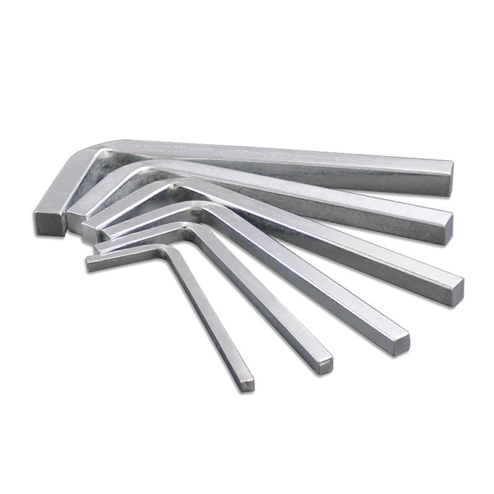 Chromes Vanadiums Steel L Shaped Wrench Set, 7 Size Square Head Wrench for Household and Mechanical Tasks Multicolor