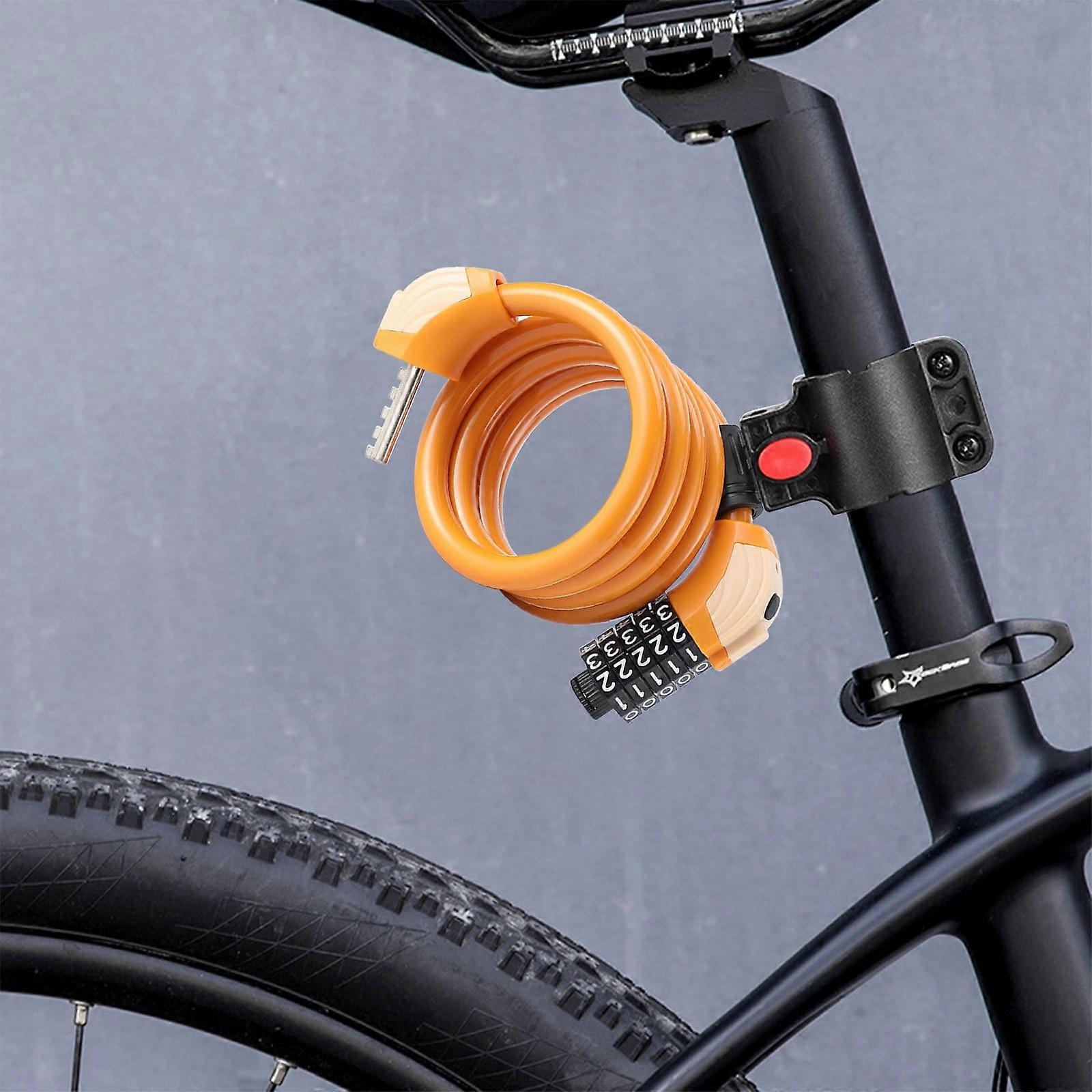 YiFudd Bike Lock Cable Combination Bicycle Lock With Mounting Bracket High Security 5 Digit Resettable Coiling Bicycle Lock