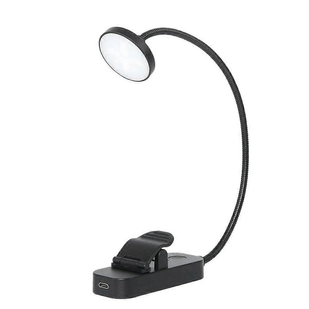 Round Hose Clip Book Light USB Rechargeable Three-Color Warm Night Lamp for Reading in Bedroom Long-Life Design