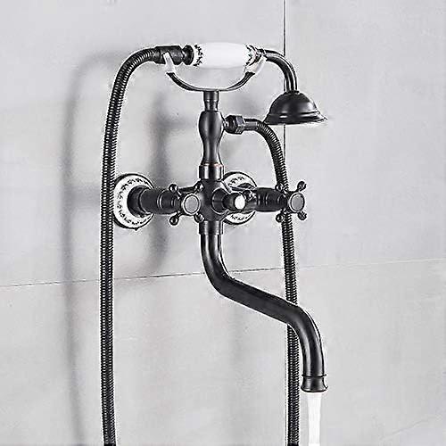 Thermostatic Shower Mixer Solid Brass Faucet Set with Rainfall Head and Dual Knob Rome Finish
