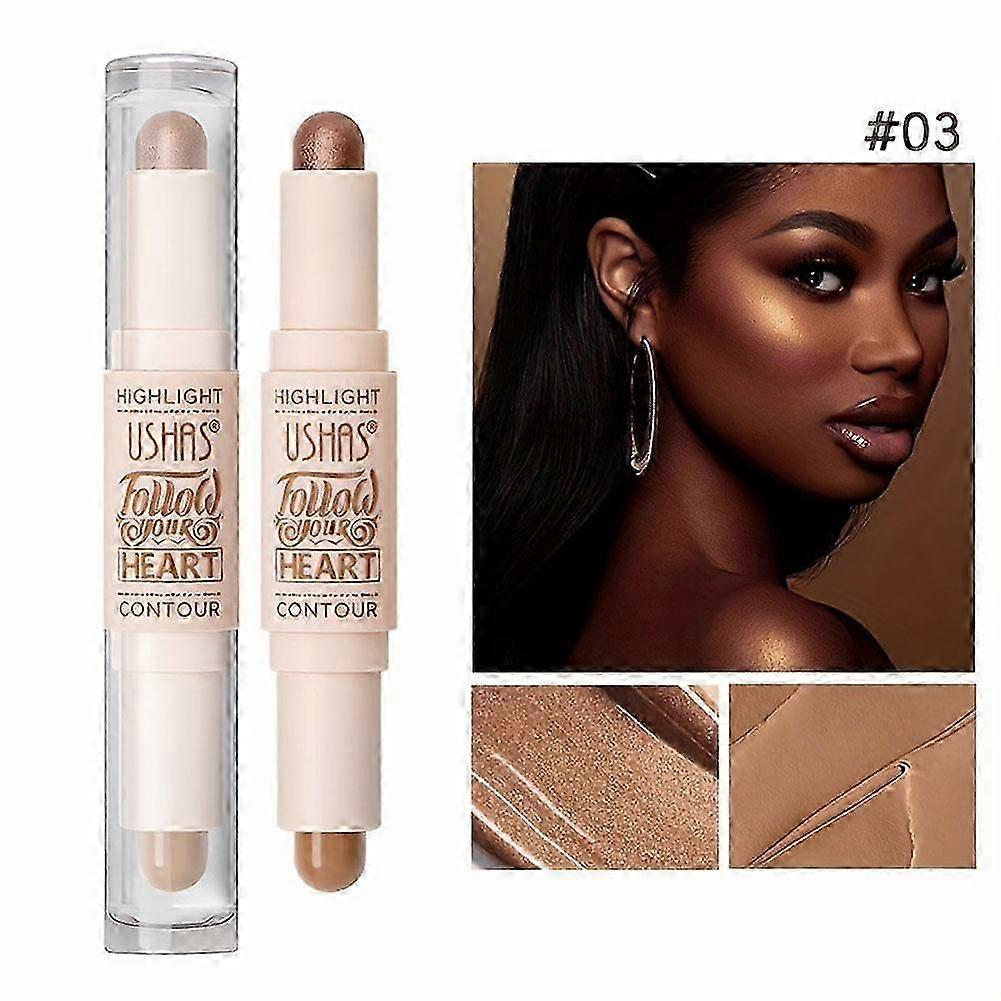 03#(C)$USHA 2 in 1 highlighter, concealer stick, natural shimmer, luminous highlighter powder