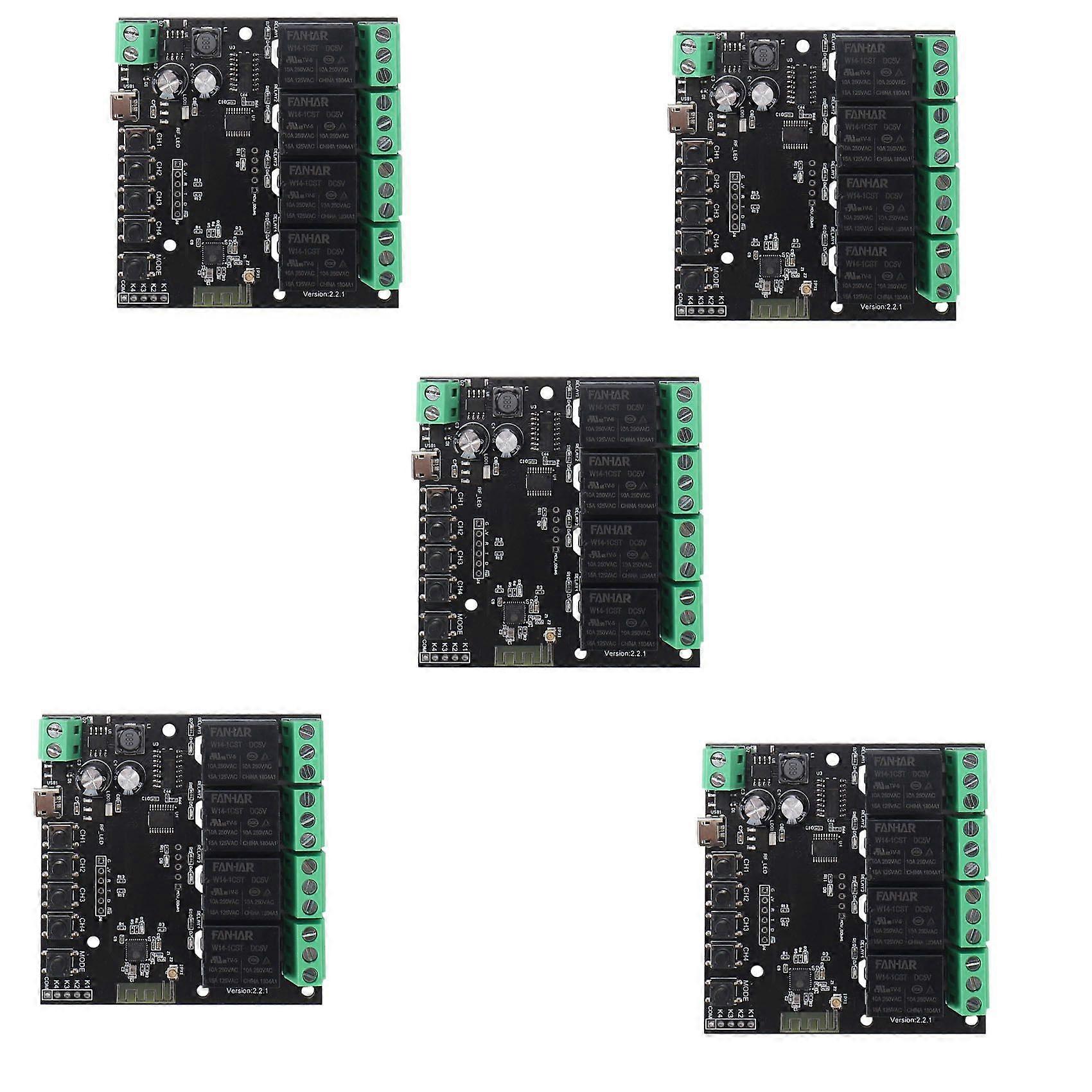 5X 4CH Tuya Switch WiFi Switch Module Wireless Relay Smart Life APP Remote Control Smart Timer for Smart Home Switch