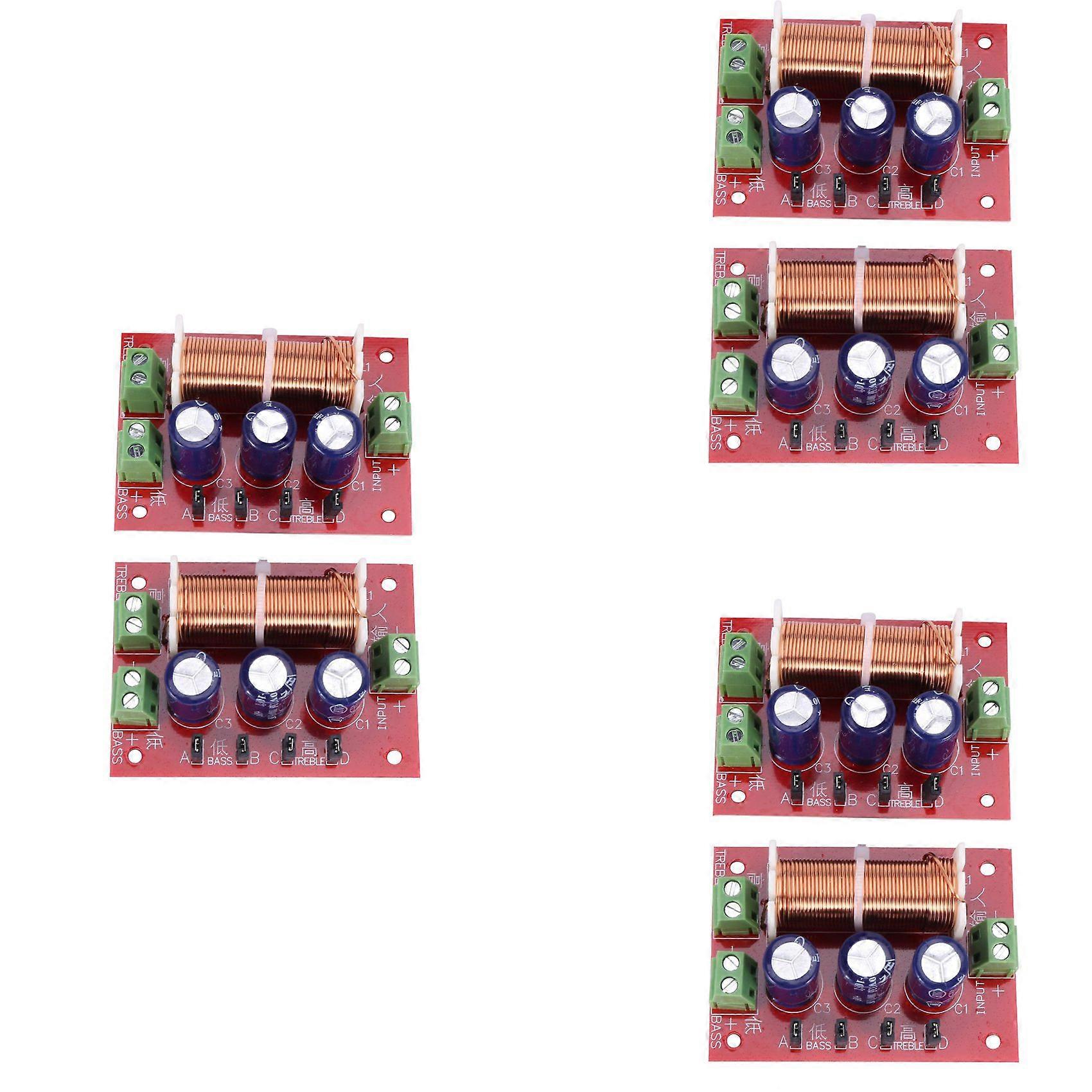 6Pcs 400W Speaker Crossover 2 Way Audio Adjustment Tweeter Bass Speakers Filter Frequency Divider for 2-16Ohm