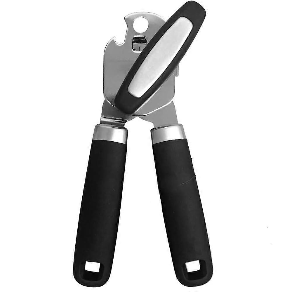 Manual Can Opener Heavy Duty Stainless Steel with Bottle Opener, Ergonomic Smooth Edge Kitchen Tool