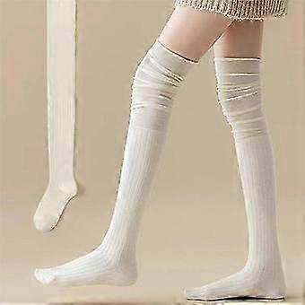 1/3/5Pairs Knee High Socks Thin Long Stacked Socks Women's High Solid Colour Patchwork Socks High Elasticity Stockings