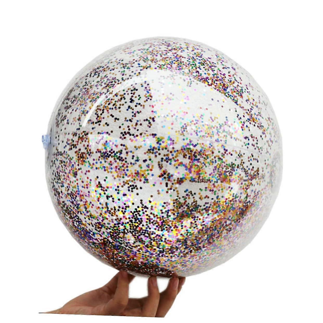 3pcs Transparent Inflatable Sequin Beach Balls for Pool Parties and Summer Fun Games