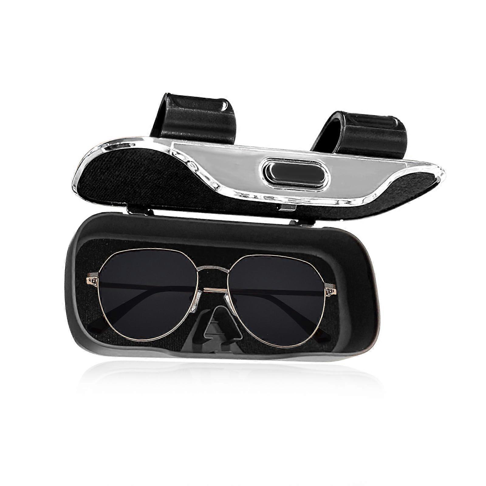 Car Sunglass Holder with Clip, Dustproof ABS Hard Shell Eyewear Case, ScratchResistant Lining for Car Sun Visor