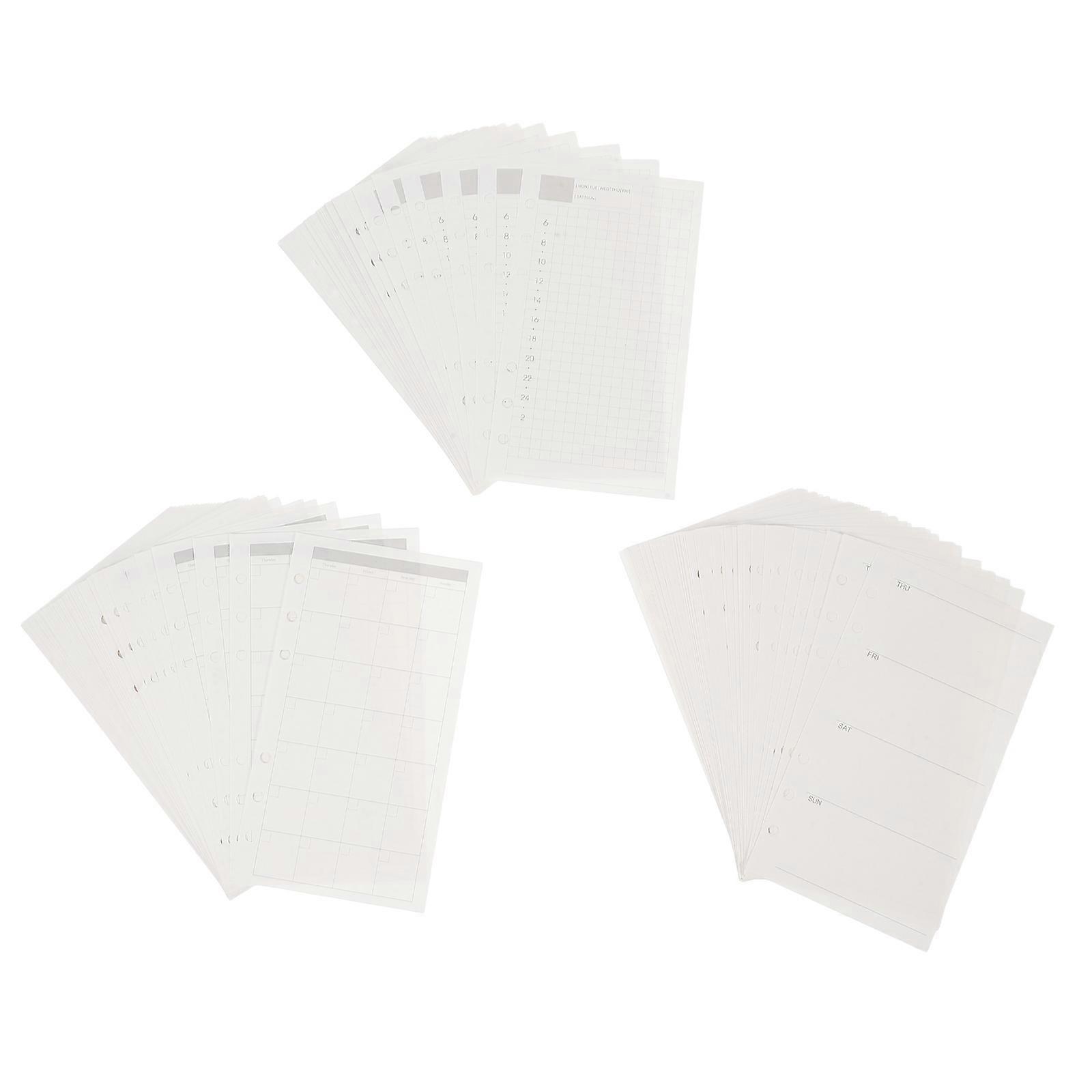 Weekly Planner Refill 3Pcs A6 6-Hole Loose Leaf Paper for Task Organization
