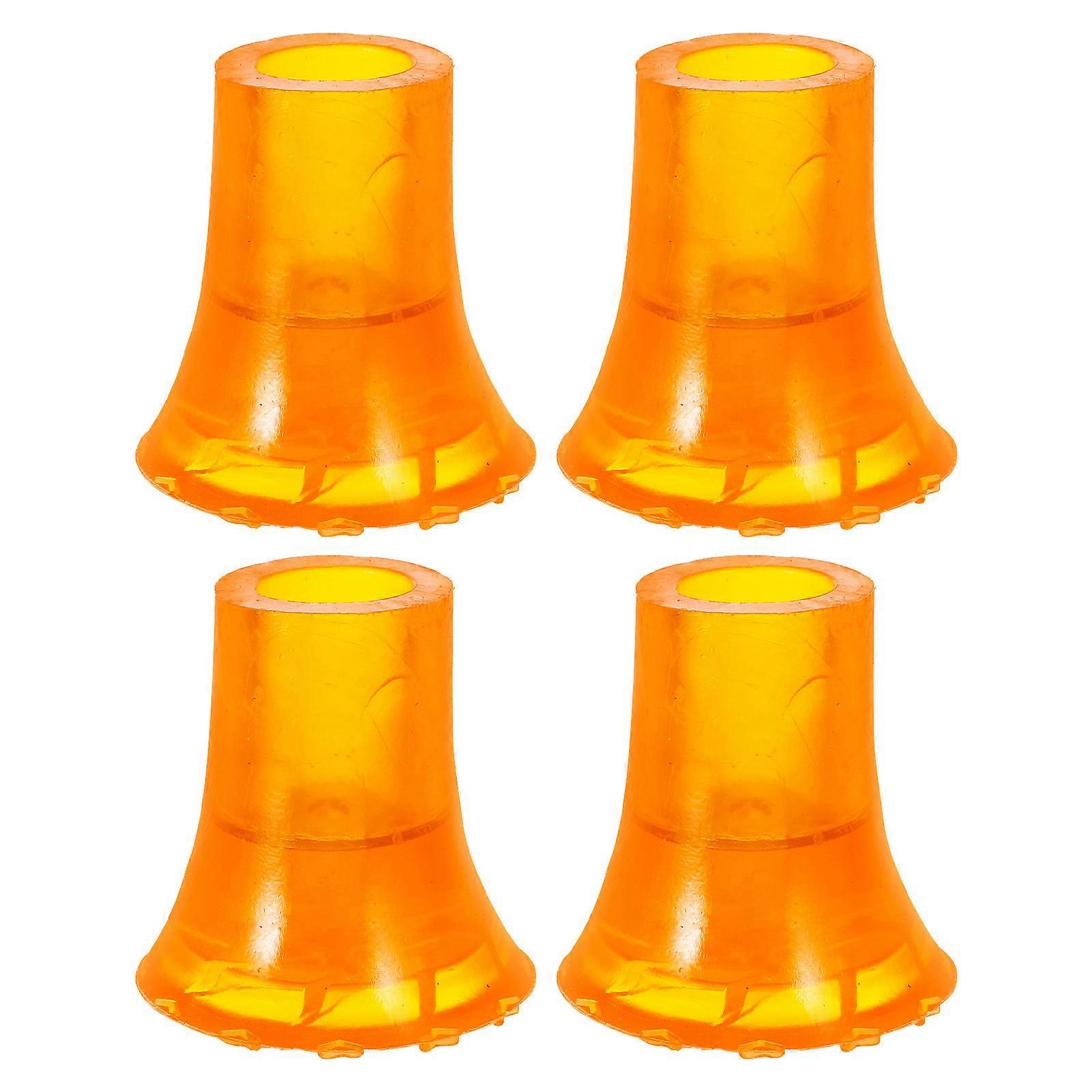 Cane Tips Replacement Walking Stick Ends for Protection Use 8Pcs Orange PVC