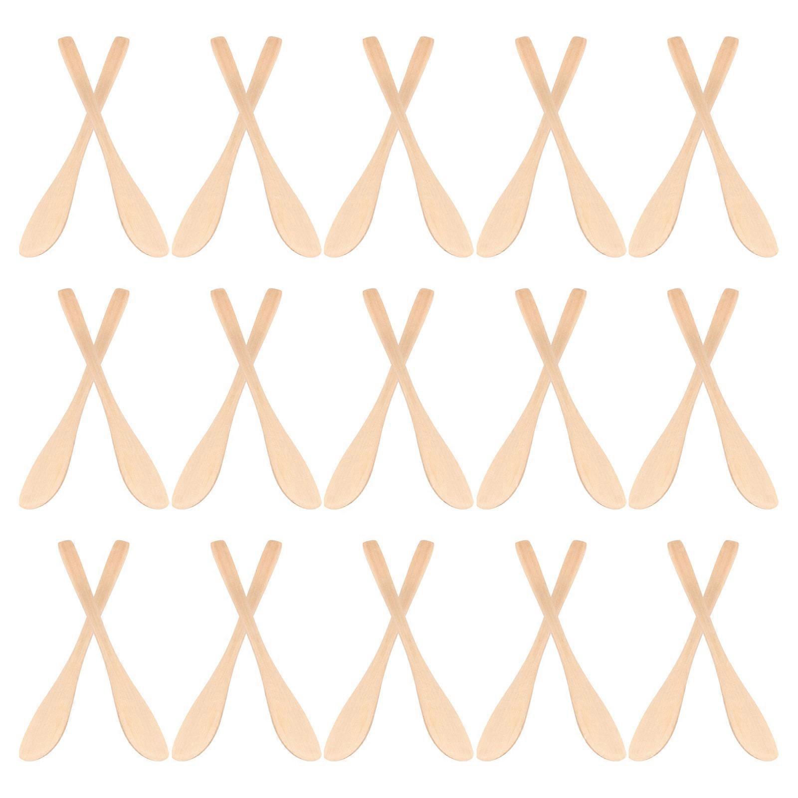 Wood Cheese Spreader Dumpling Spoon for Home Use 30Pcs Bundle