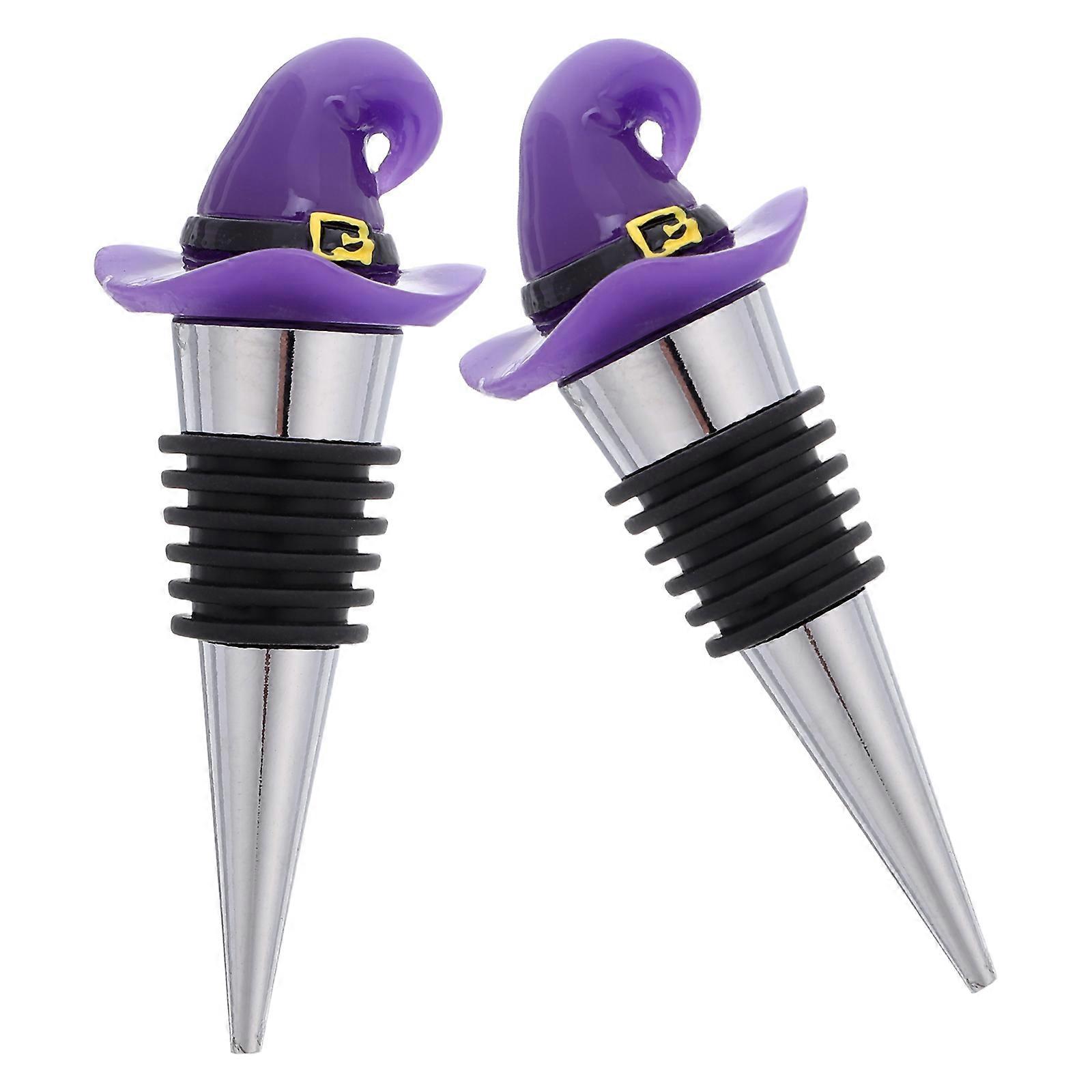 Reusable Witch Hat Wine Stoppers for Leakproof Wine Preservation 2Pcs