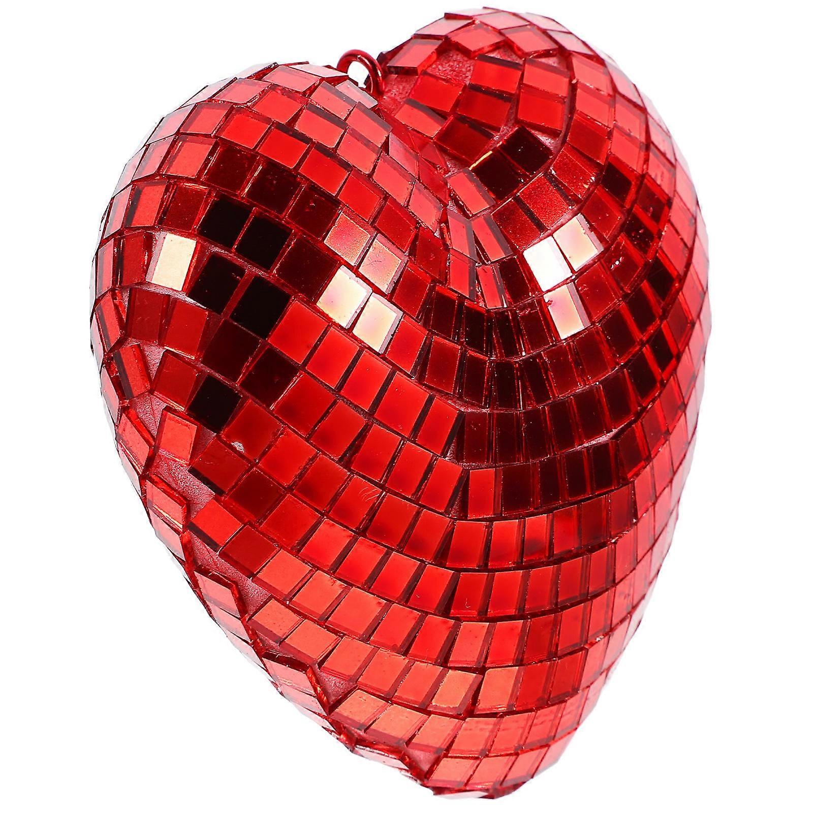 Glass Heart Shaped Disco Ball Hanging Decor for Event Use