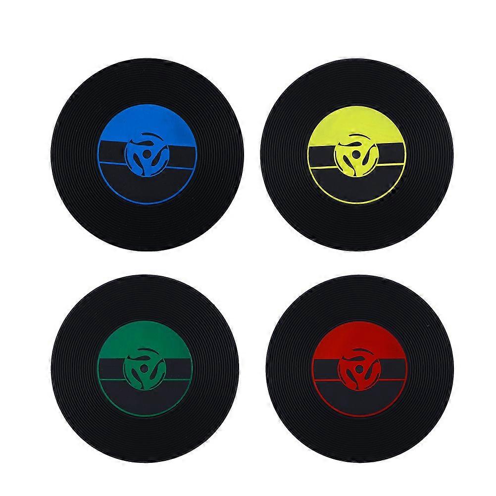 PVC Record Coasters Stylish Function for Kitchen Use 8Pcs Assorted Colors